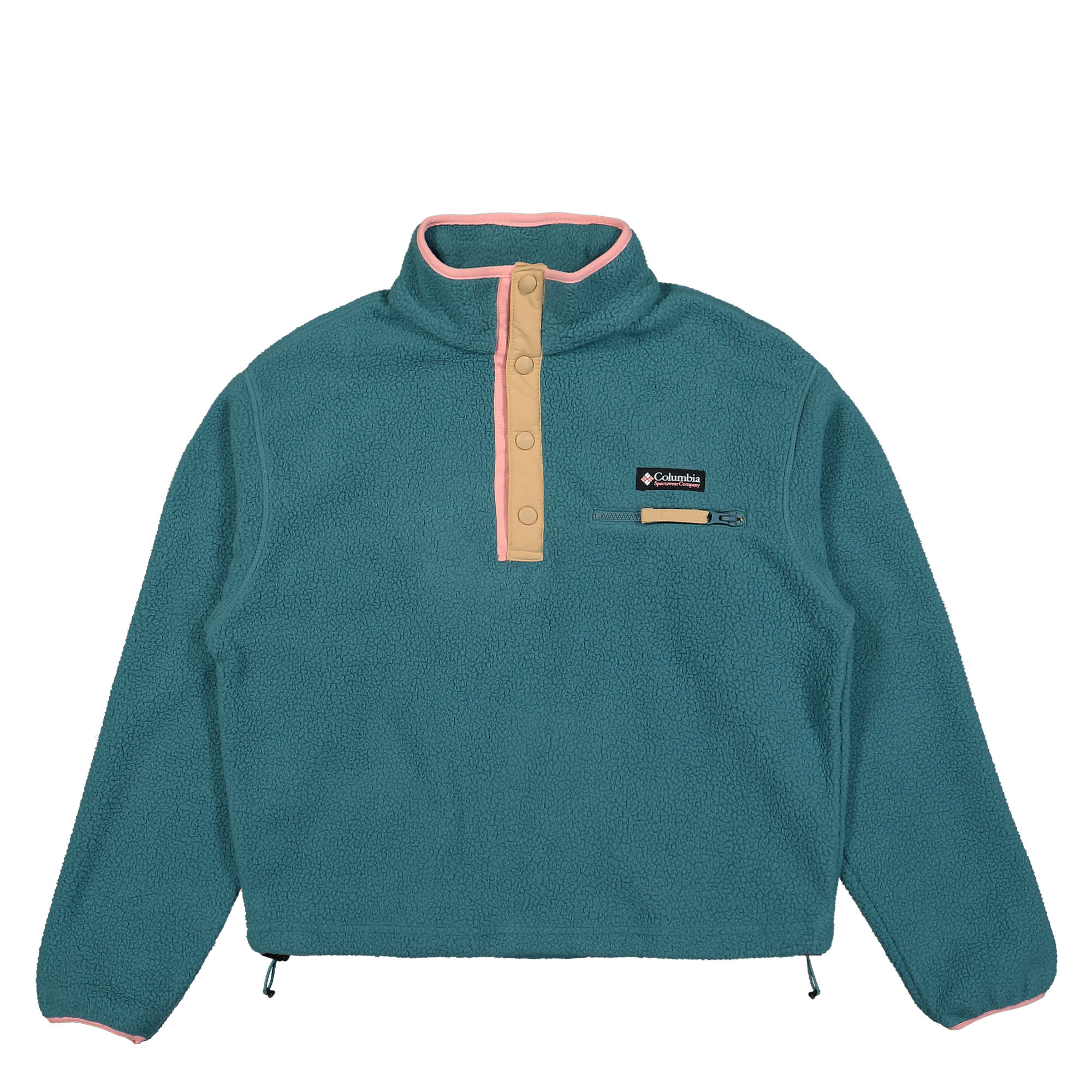 Columbia W Helvetia Cropped Half Snap Fleece Cloudburst / Canoe / Salmon Rose Sweatshirts 2014561336 | Overkill