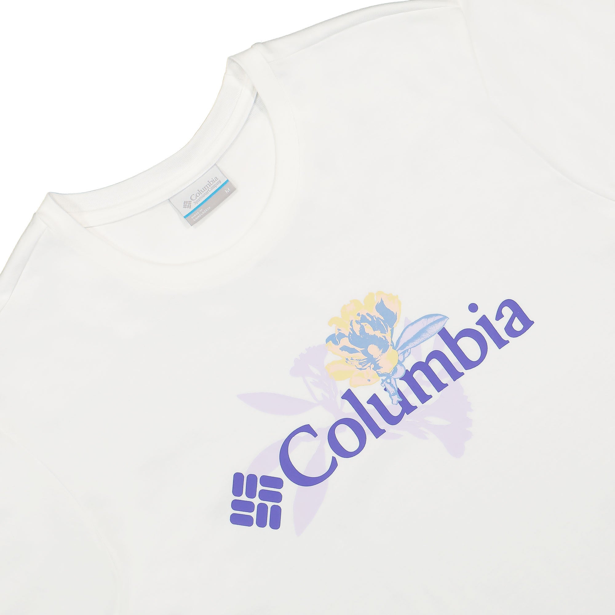 Columbia Explorers Canyon Logo SS Tee White T-Shirts Close-up | Overkill