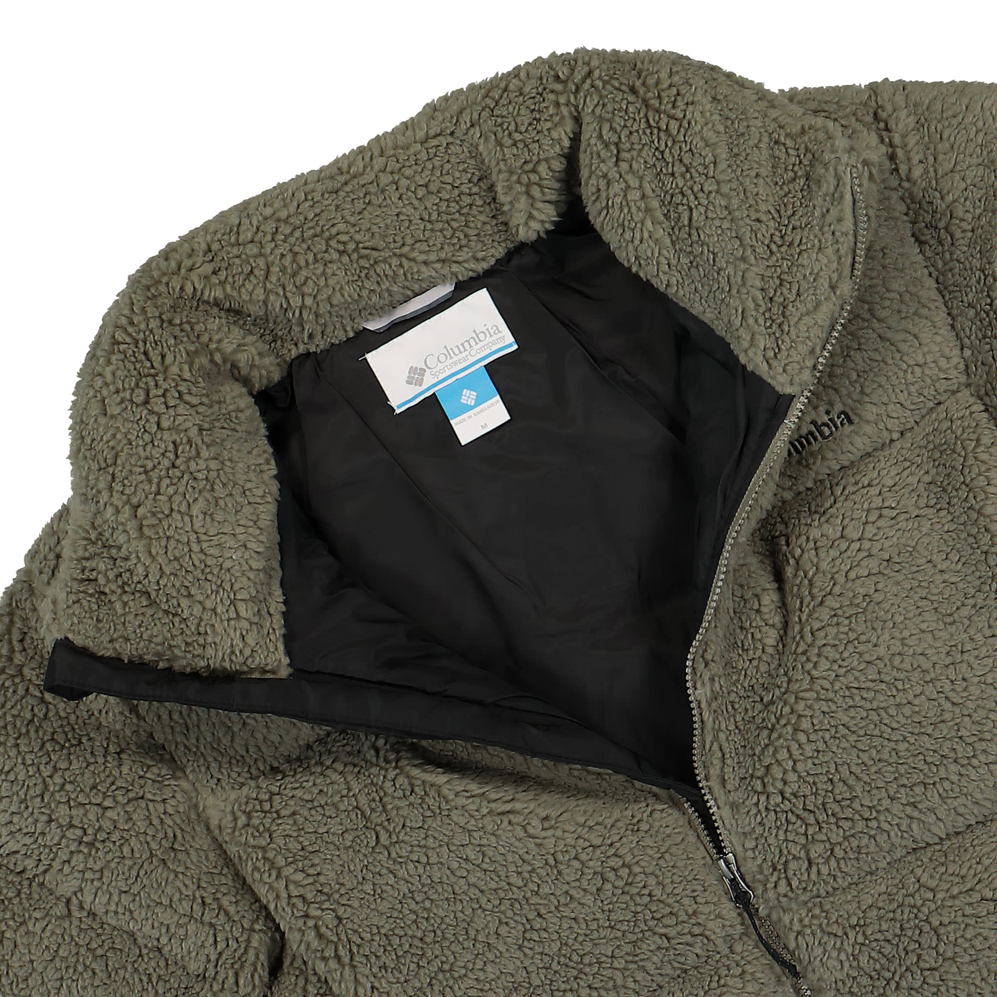 Columbia Puffect Sherpa Jacket Stone Green Puffer Jackets Close-up | Overkill