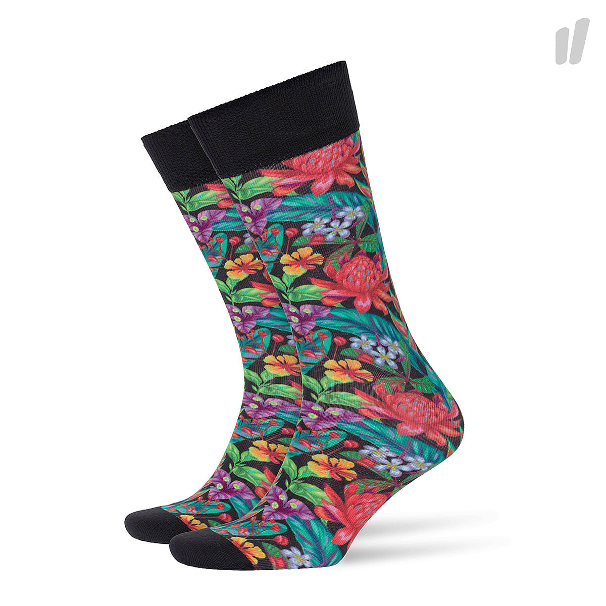 Burlington Tropical Print Socks Black Socks 20564-6120 | Overkill
