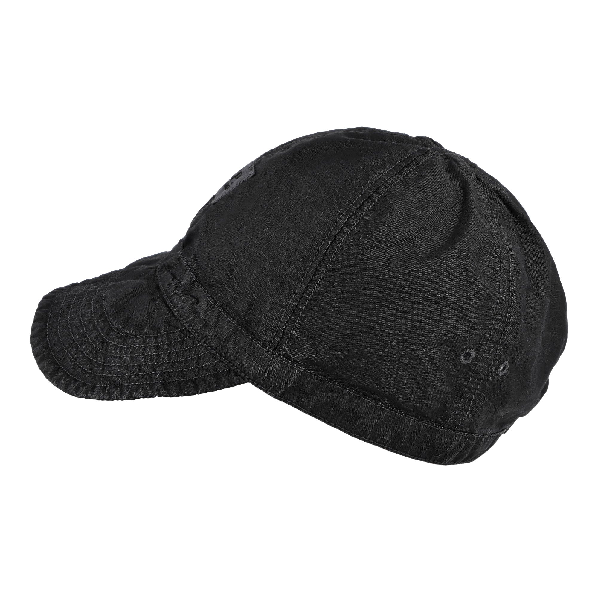 C.P. Company 50 Fili Wax Cap Black Basecap 20CMAC125A-110543D 999 Close-up | Overkill
