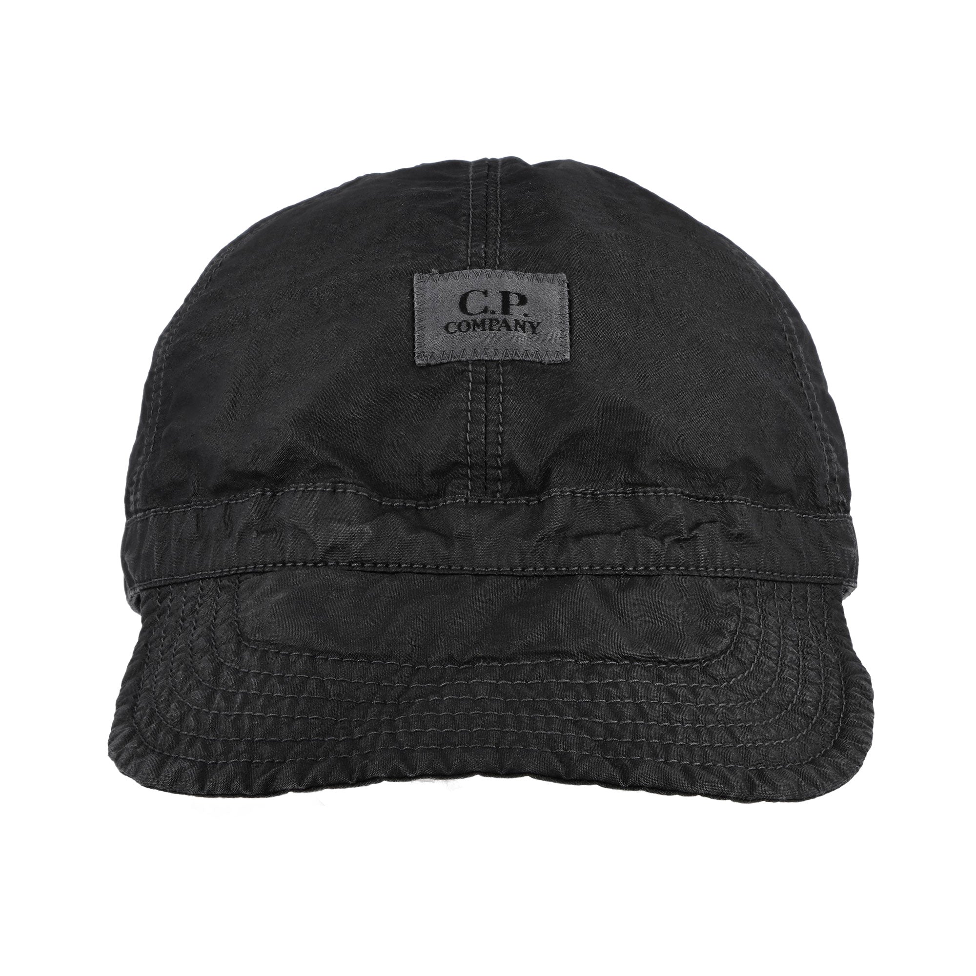 C.P. Company 50 Fili Wax Cap Black Basecap 20CMAC125A-110543D 999 Detail View 1 | Overkill
