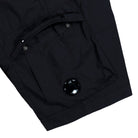 C.P. Company Bermuda Cargo In 50 Fili Stretch Black Shorts 20CMBE254A-006439G 999 Detail View 3 | Overkill
