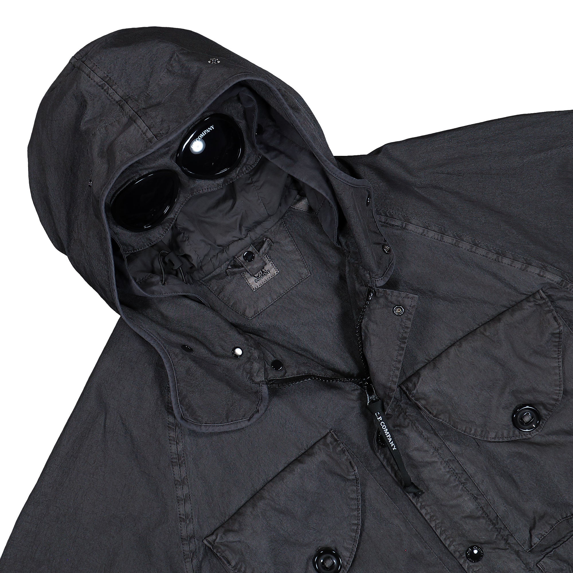 C.P. Company Panama-R Mixed Goggle Jacket Gunmetal Jackets 20CMOW072A-110540S 921 Detailfoto | Overkill
