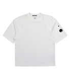 C.P. Company Light Fleece Short Sleeve Sweatshirt Gauze White T-Shirt 20CMSS034A-002246G 103 | Overkill
