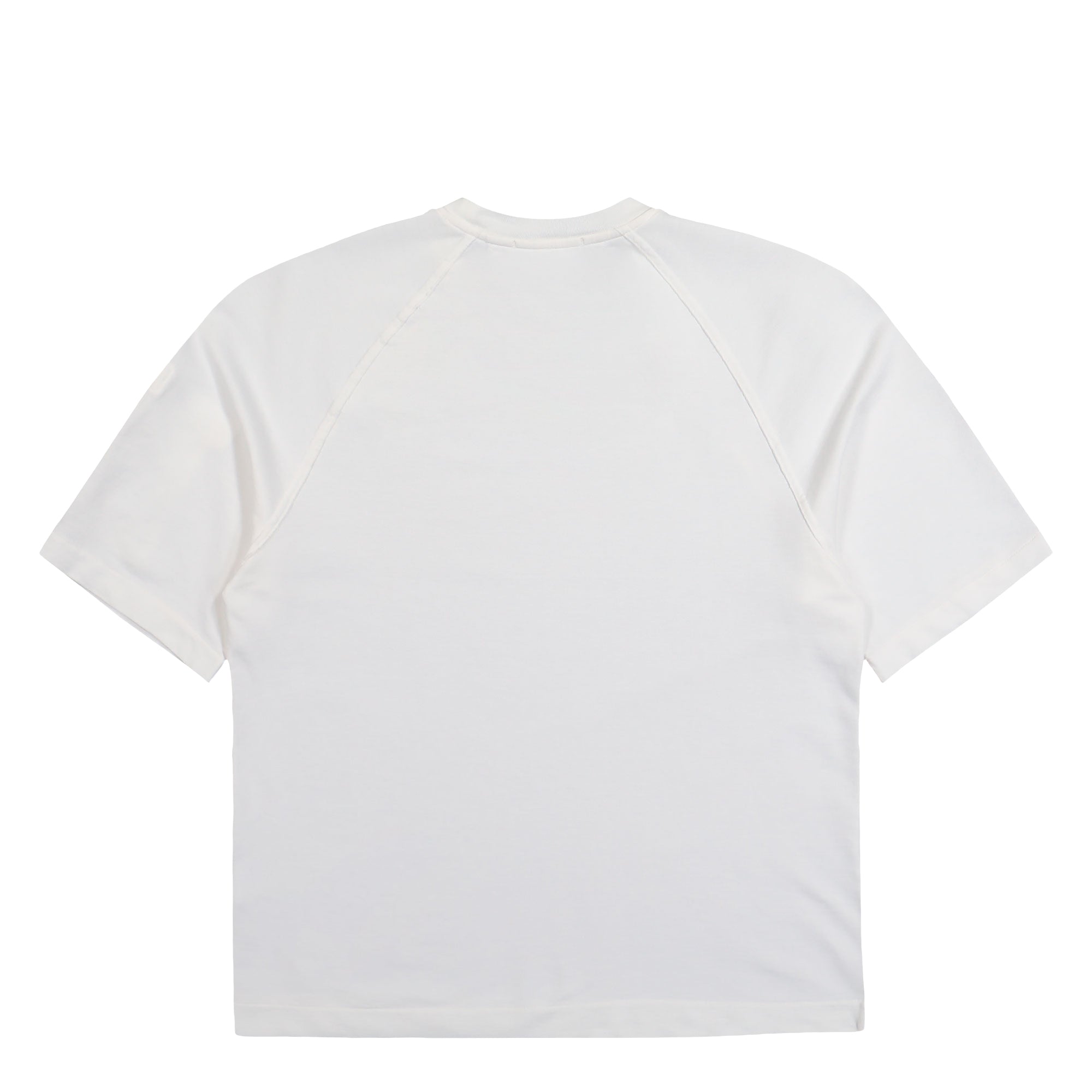 C.P. Company Light Fleece Short Sleeve Sweatshirt Gauze White T-Shirt 20CMSS034A-002246G 103 Close-up | Overkill
