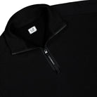 C.P. Company Diagonal Raised Fleece Half Zip Lens Sweatshirt Black Sweatshirt 20CMSS172A-005086W 999 Detailfoto | Overkill

