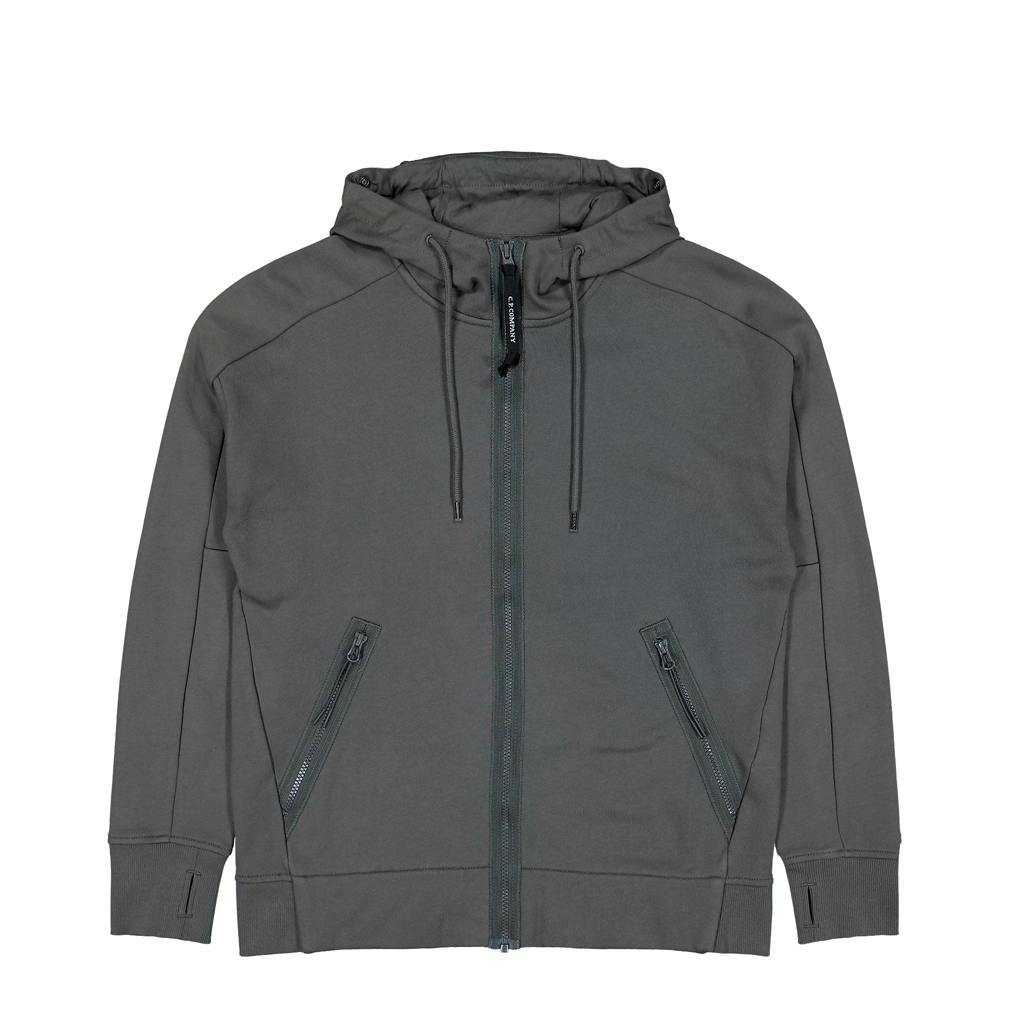 C.P. Company Diagonal Raised Fleece Goggle Sweatshirt Gunmetal Zip Hoodie 20CMSS715A-005086W 921 | Overkill
