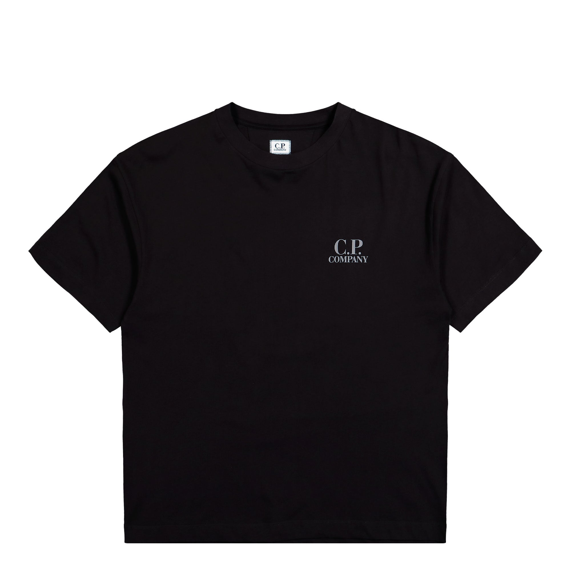 C.P. Company 30/1 Jersey Short Sleeve Logo T-Shirt Black T-Shirt 20CMTS086A-005100W 999 | Overkill
