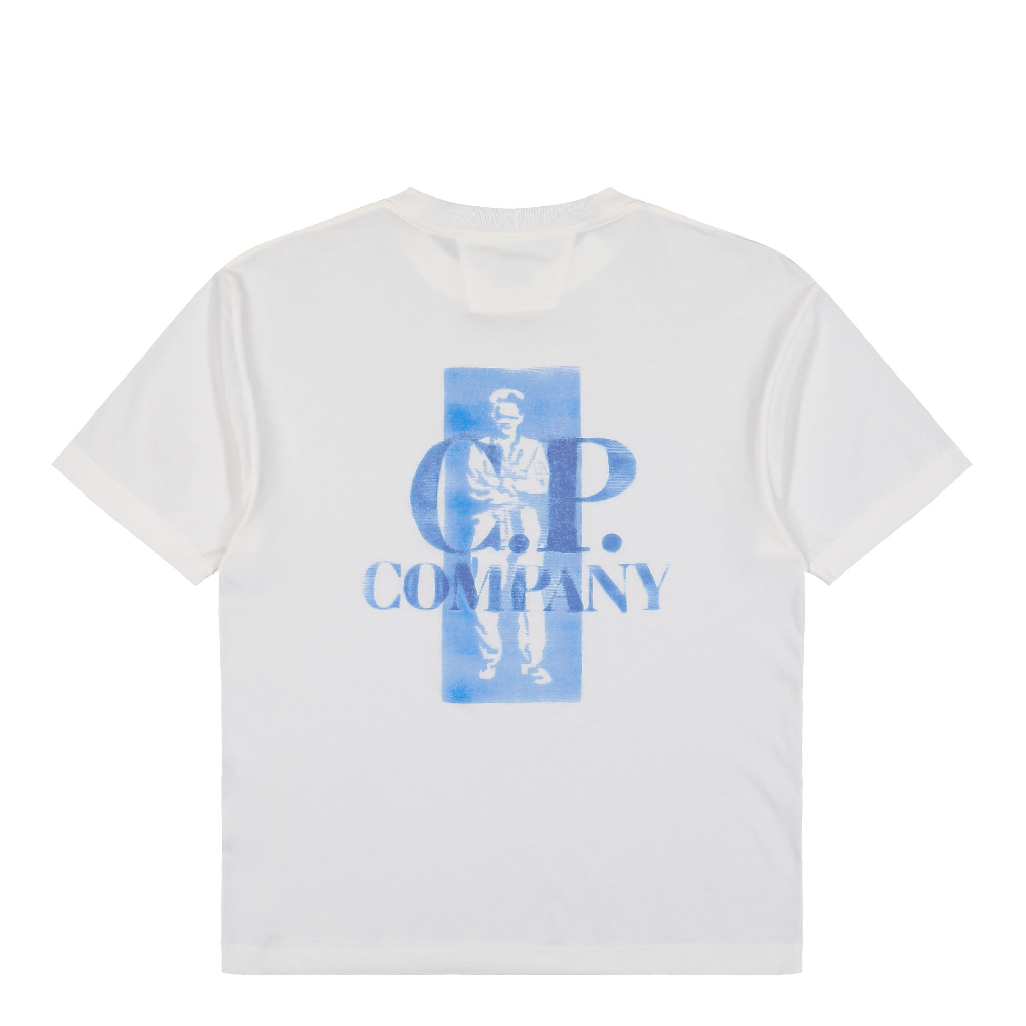 C.P. Company 30/1 Jersey Comfort Logo T-Shirt Gauze White T-Shirt 20CMTS143A-110579W 103 Detailfoto | Overkill
