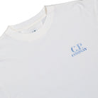 C.P. Company 30/1 Jersey Comfort Logo T-Shirt Gauze White T-Shirt 20CMTS143A-110579W 103 Close-up | Overkill
