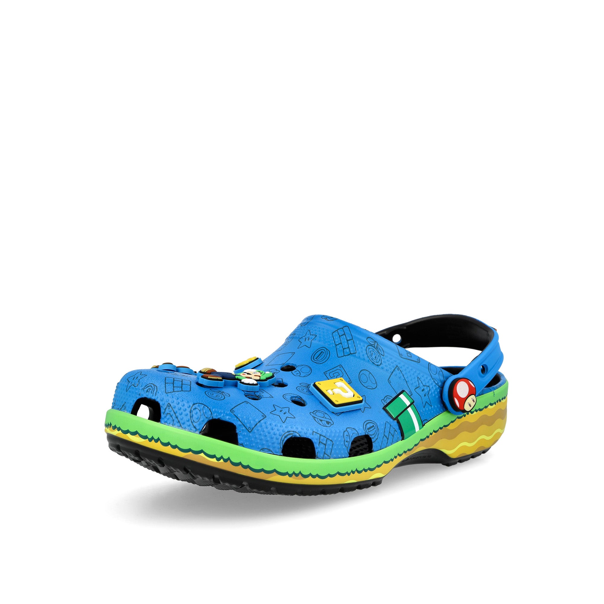 Crocs Super Mario Classic Clog Kids Multi Slides 212139-90H Close-up | Overkill
