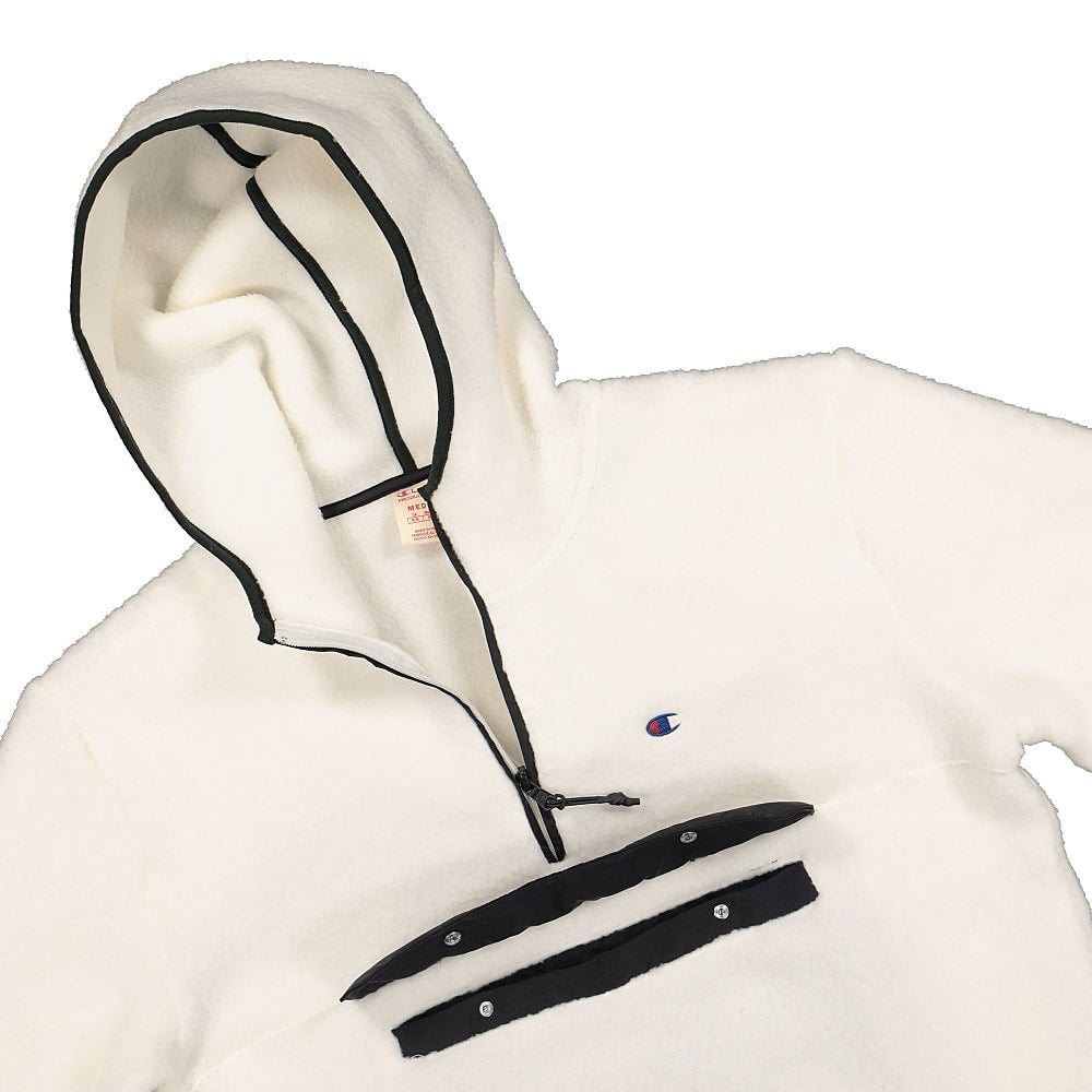 Champion Hooded Half Zip Top White Hoodies Close-up | Overkill
