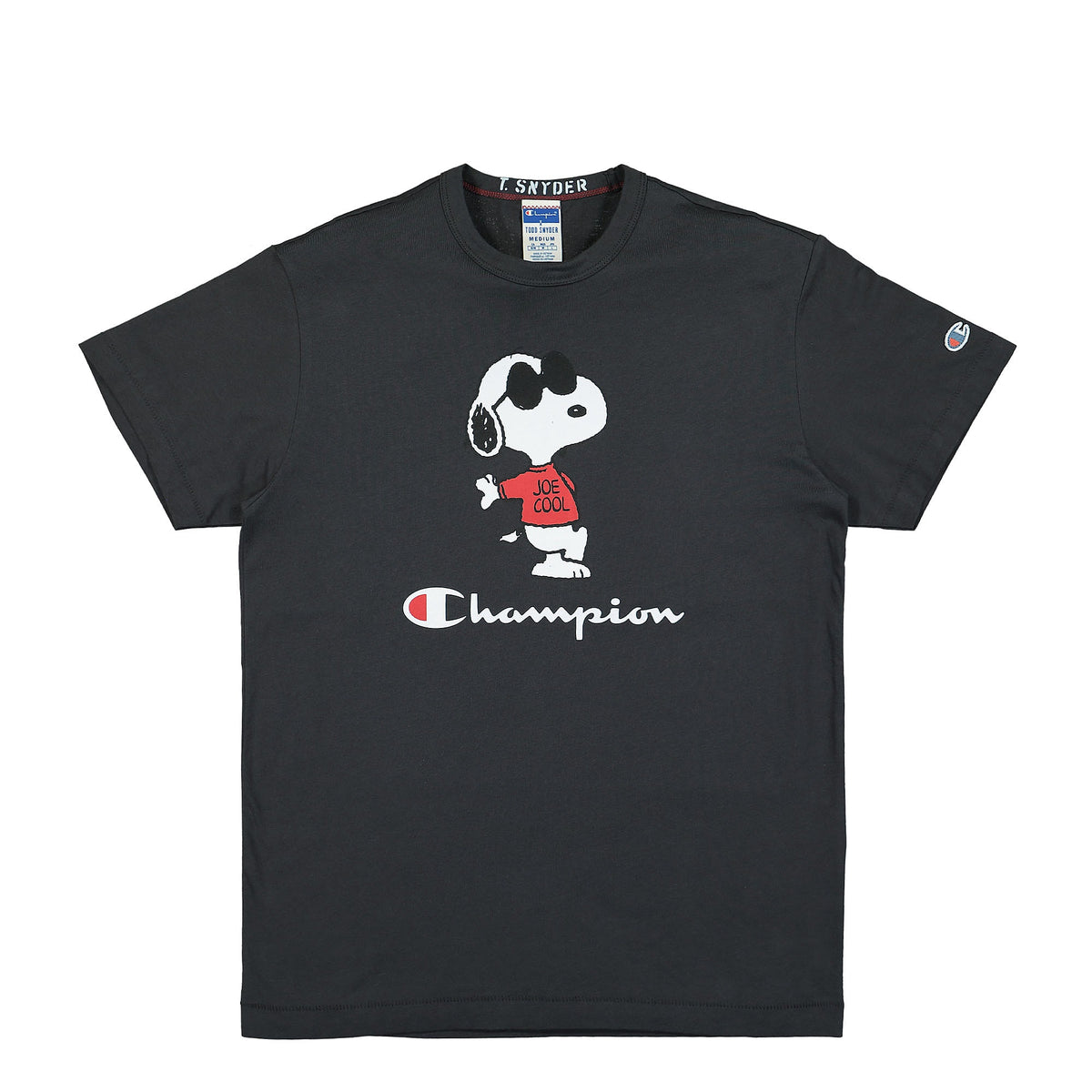 Champion Peanuts x Champion Crewneck T-Shirt Faded Black T-Shirts 217808-T071 | Overkill
