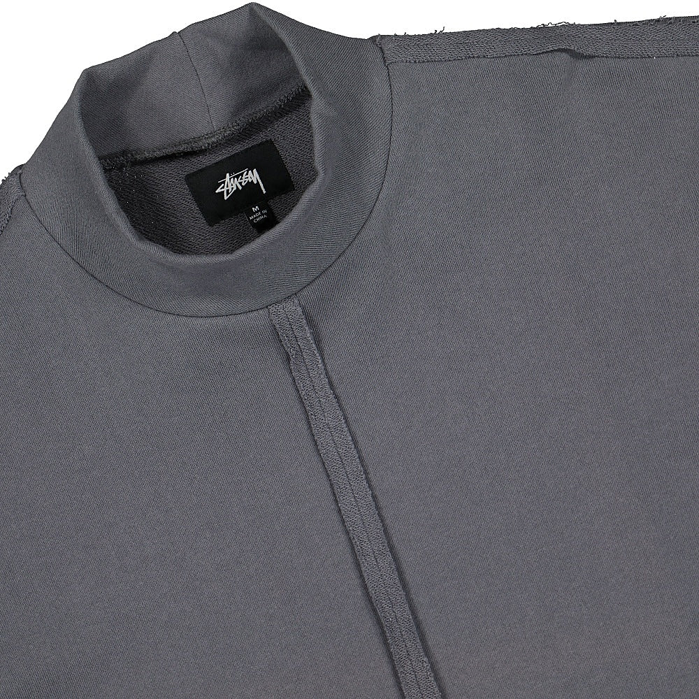 Stussy Exposed Seam Terry Mock Grey Sweatshirts Close-up | Overkill