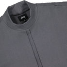 Stussy Exposed Seam Terry Mock Grey Sweatshirts Close-up | Overkill