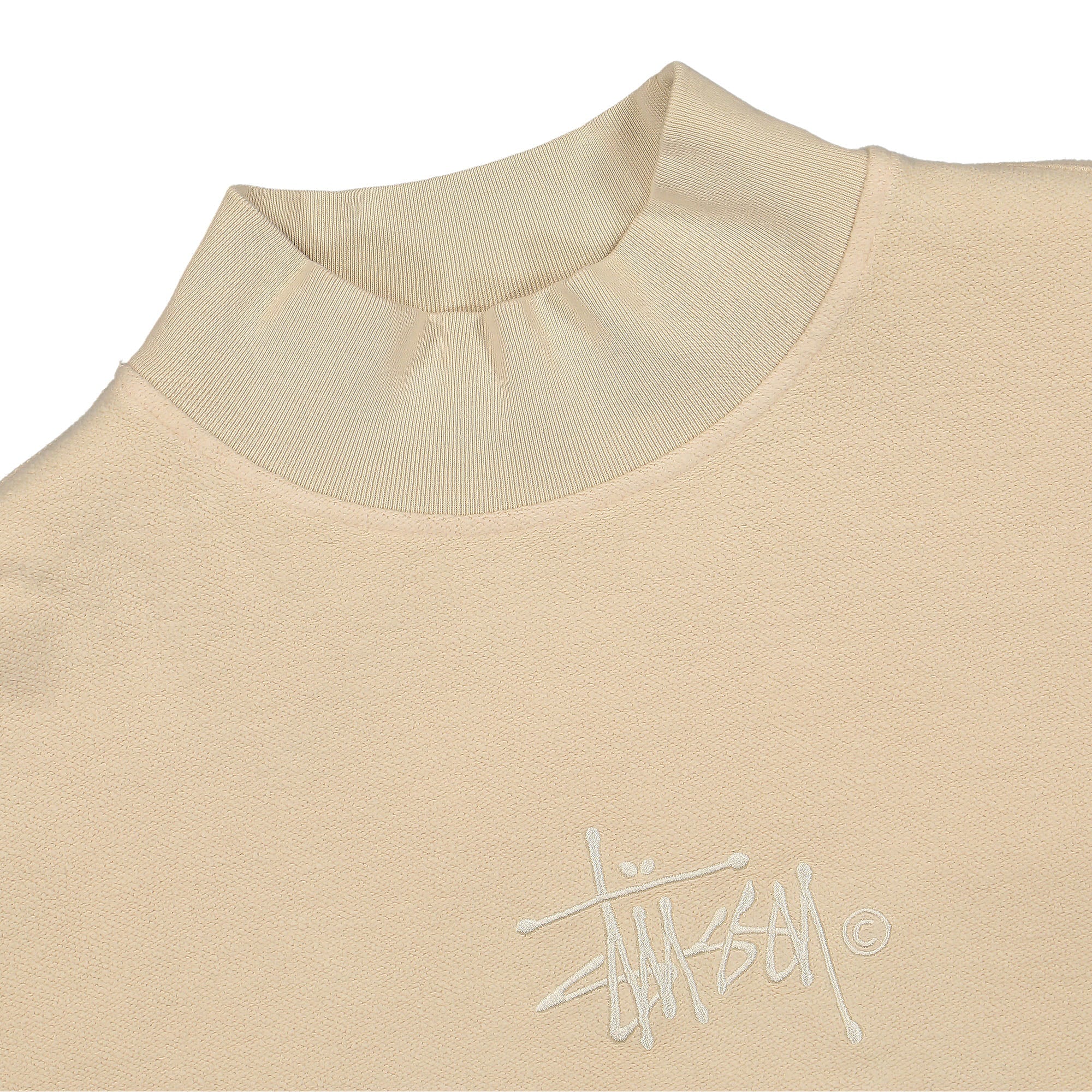 Stussy Gen Mock Fleece Natural Sweatshirts Close-up | Overkill