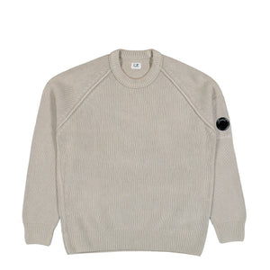 C.P. Company Chenille Cotton Lens Crewneck Sweater Flint Grey Sweatshirts 21CMKN196A-005558G 936 | Overkill
