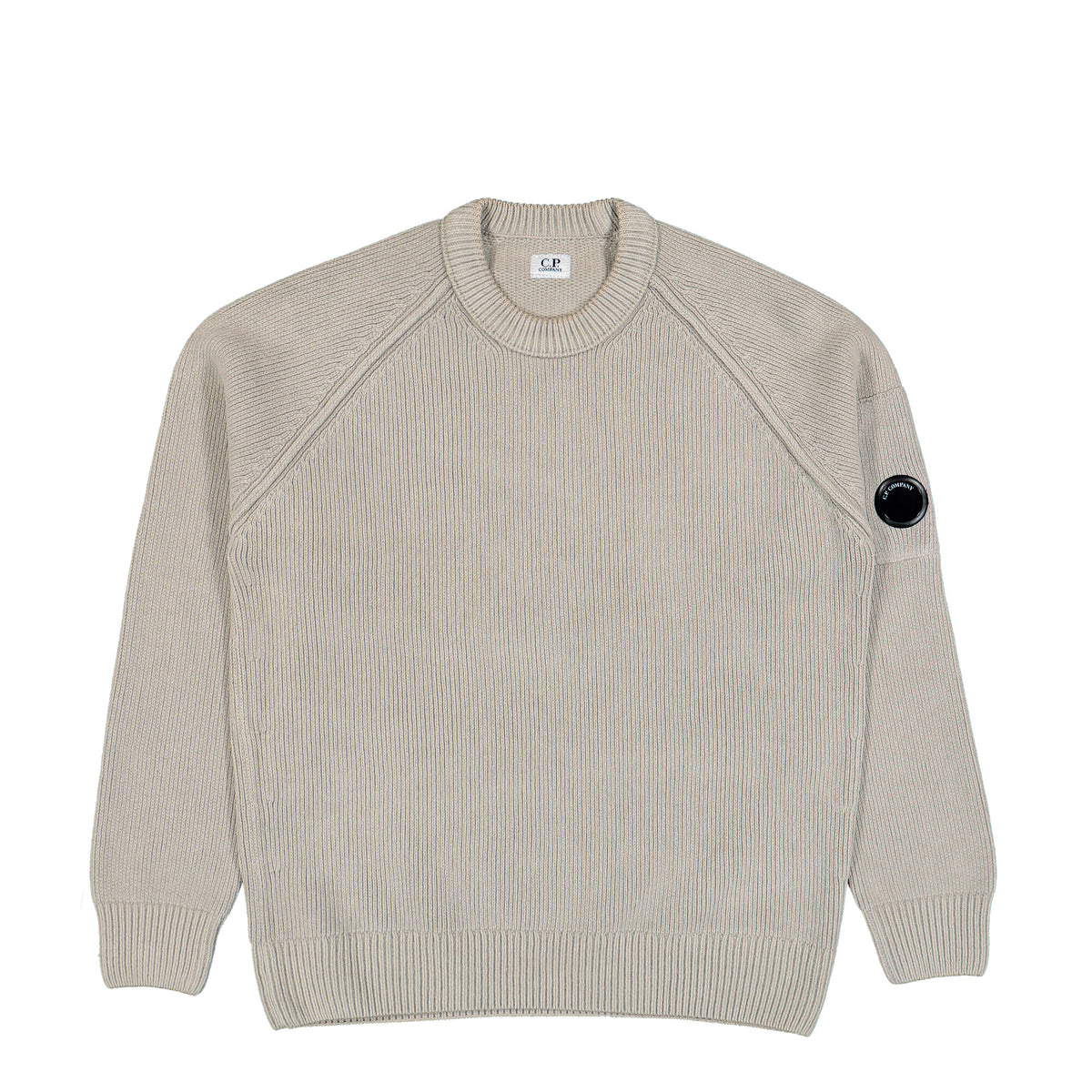 C.P. Company Chenille Cotton Lens Crewneck Sweater Flint Grey Sweatshirts 21CMKN196A-005558G 936 | Overkill
