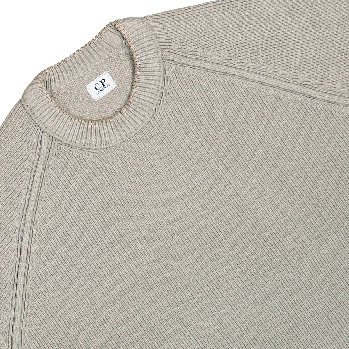 C.P. Company Chenille Cotton Lens Crewneck Sweater Flint Grey Sweatshirts 21CMKN196A-005558G 936 Detailfoto | Overkill