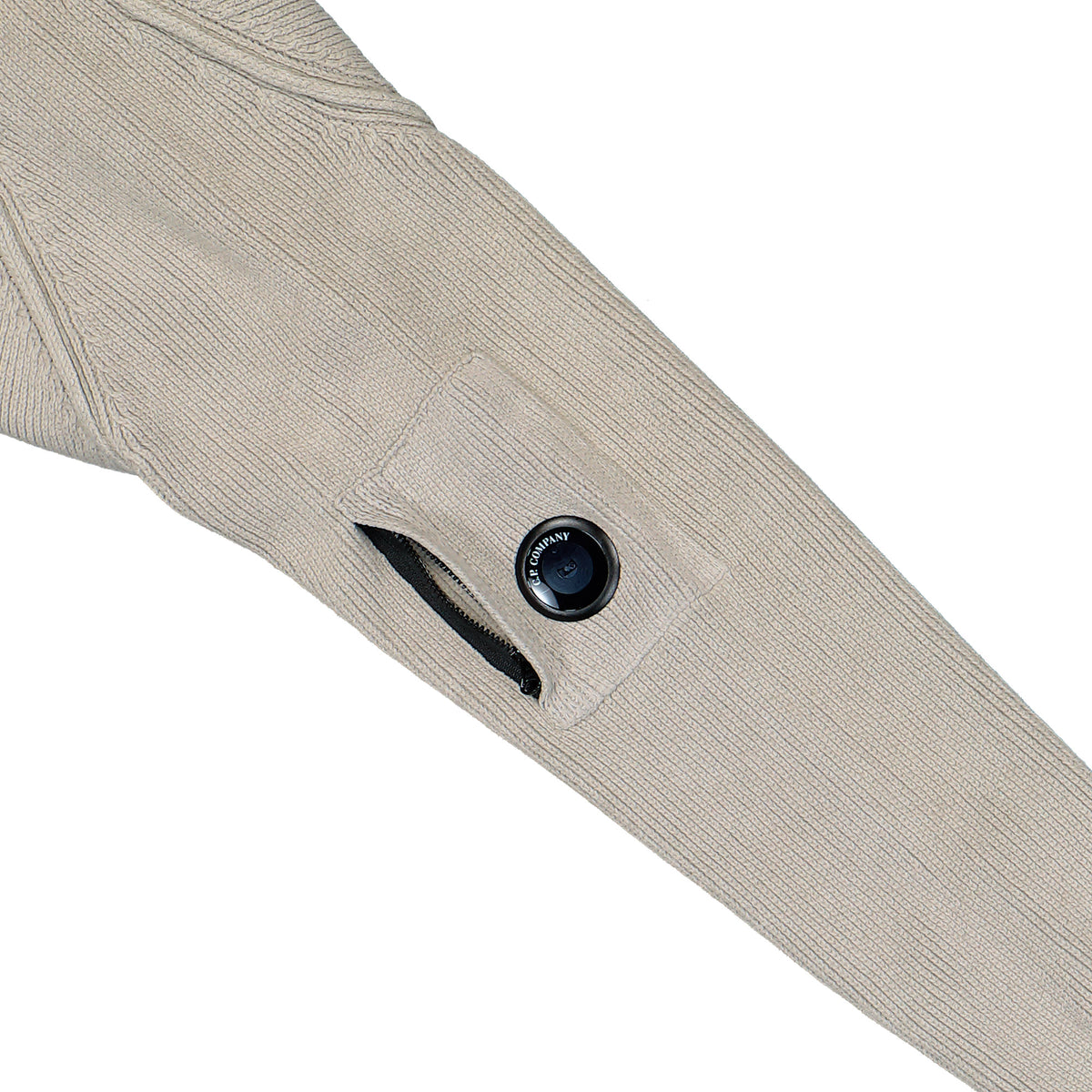 C.P. Company Chenille Cotton Lens Crewneck Sweater Flint Grey Sweatshirts 21CMKN196A-005558G 936 Detail View 1 | Overkill