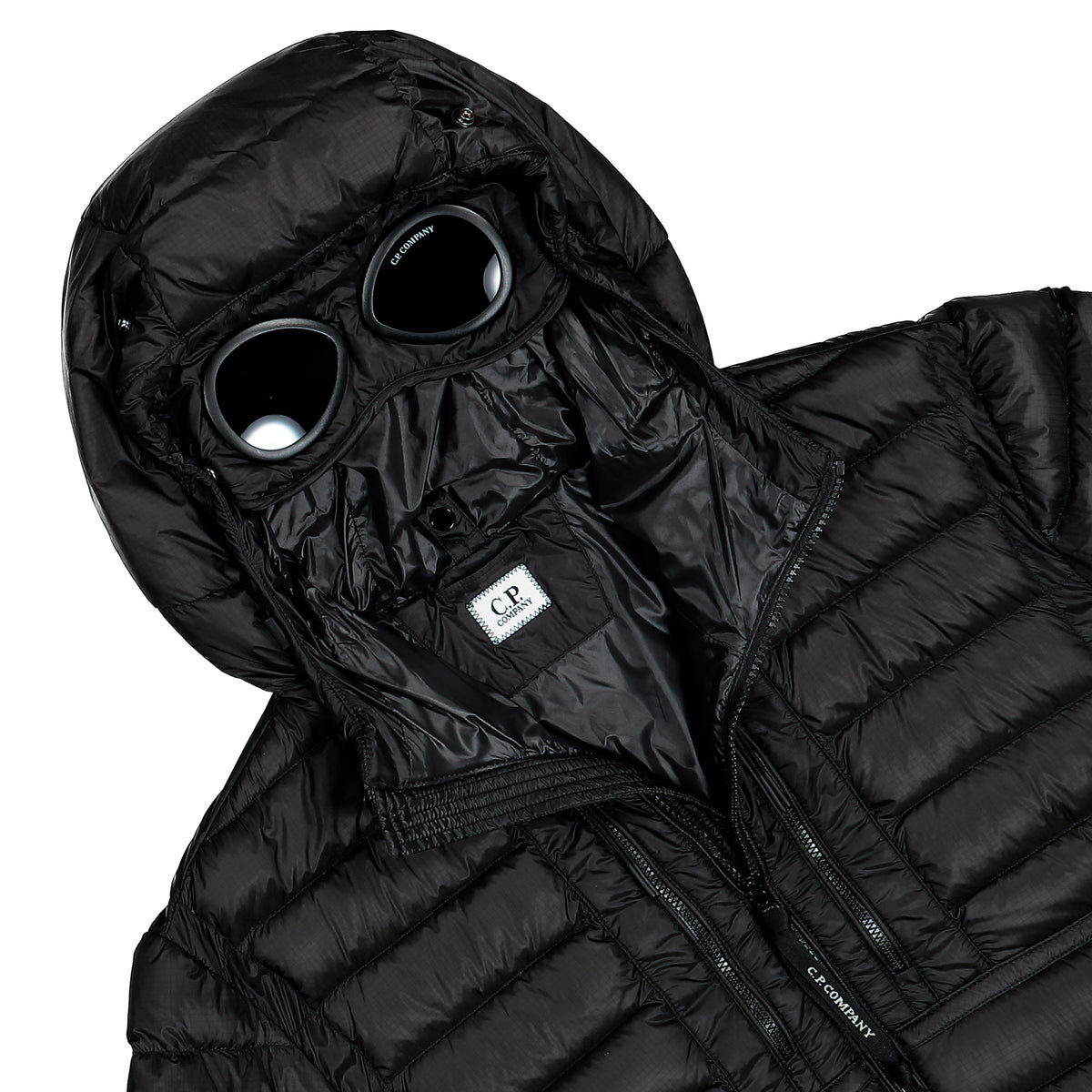 C.P. Company D.D. Shell Goggle Chest Pocket Jacket Black Jacket 21CMOW021A-110416A 999 Detailfoto | Overkill
