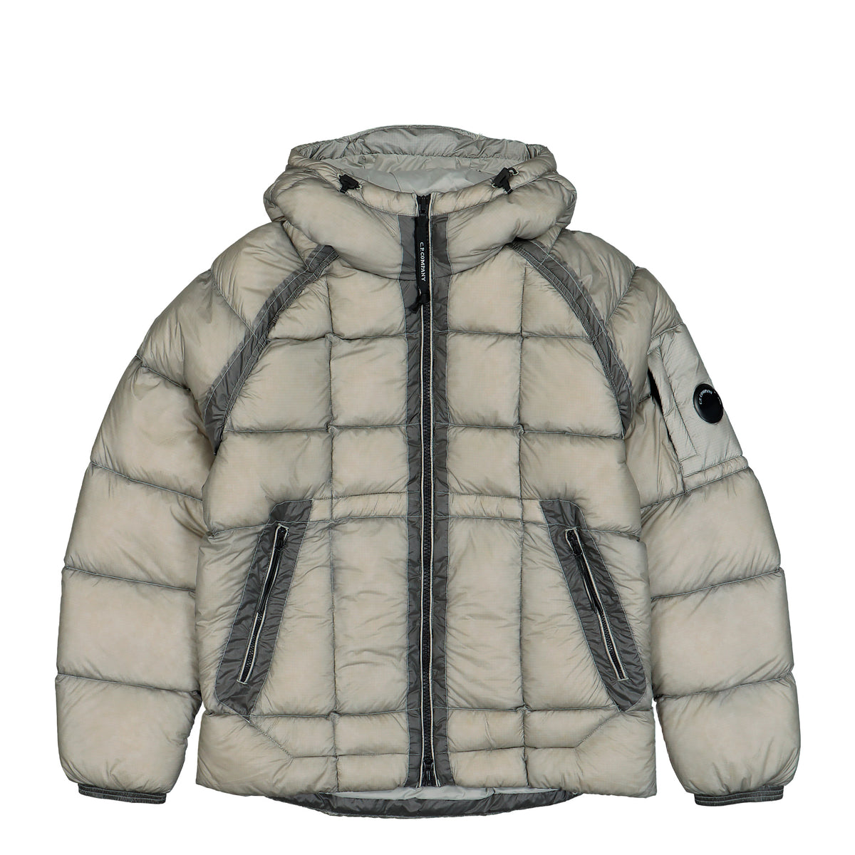 C.P. Company D.D. Shell Hooded Puffer Jacket Flint Grey Jackets 21CMOW702A-110416A 936 | Overkill

