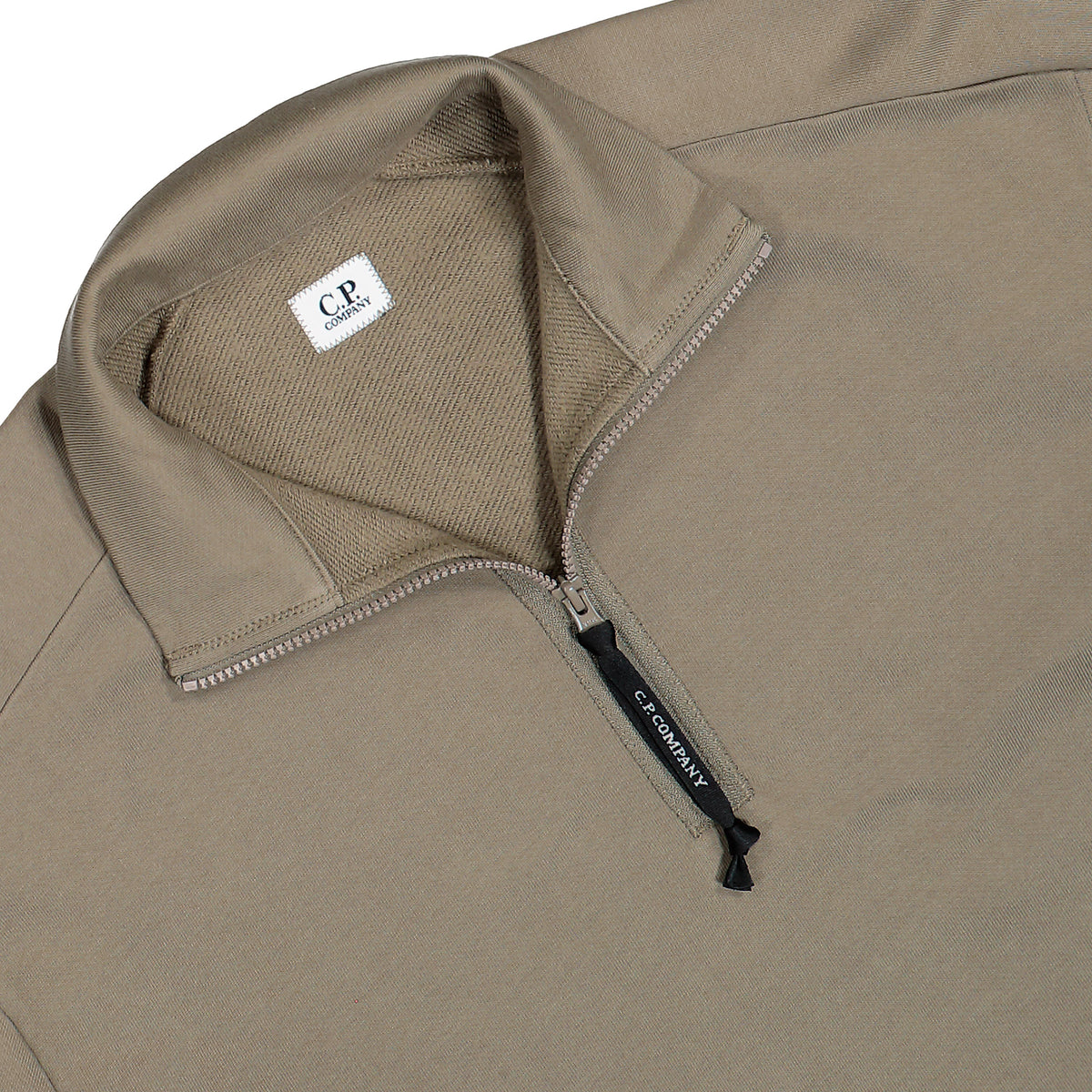 C.P. Company Diagonal Raised Fleece Half Zip Lens Sweatshirt Fallen Rock Sweatshirts 21CMSS033A-005086W 356 Detailfoto | Overkill