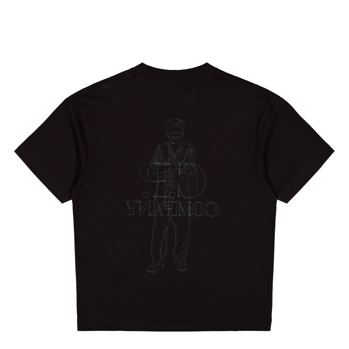 C.P. Company 30/1 Jersey Short Sleeve Comfort Logo T-Shirt Black T-Shirts 21CMTS166A-005100W 999 Close-up | Overkill