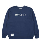 WTAPS Academy Crew Sweater Navy Sweatshirts 221ATDT-CSM18 | Overkill