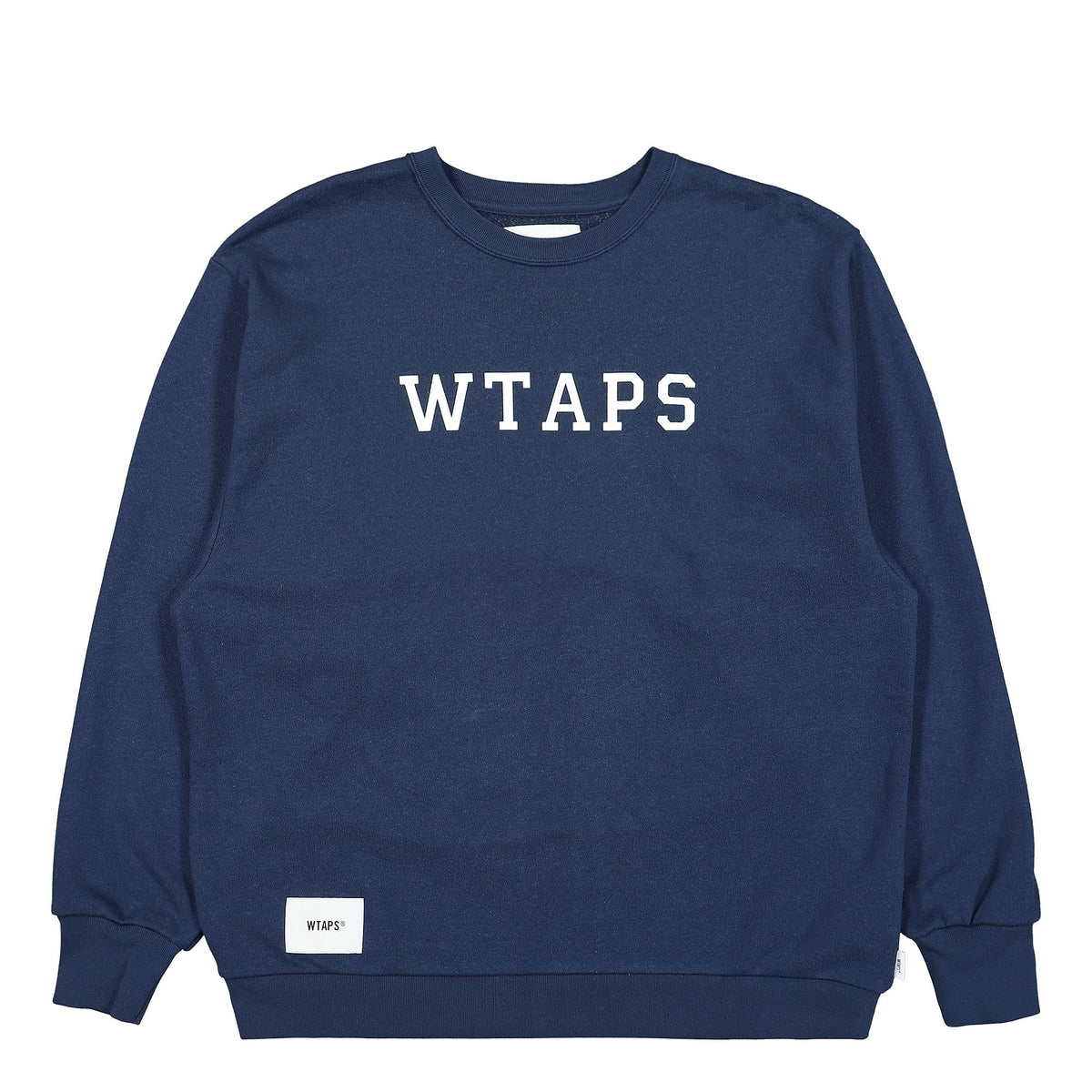 WTAPS Academy Crew Sweater Navy Sweatshirts 221ATDT-CSM18 | Overkill