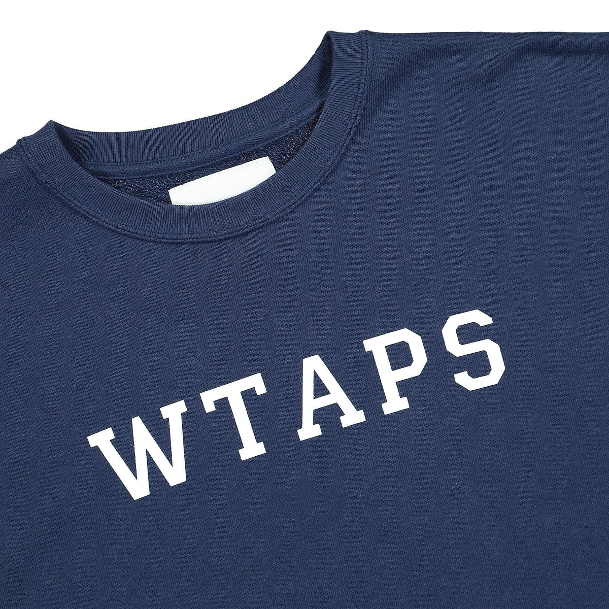 WTAPS Academy Crew Sweater Navy Sweatshirts Close-up | Overkill