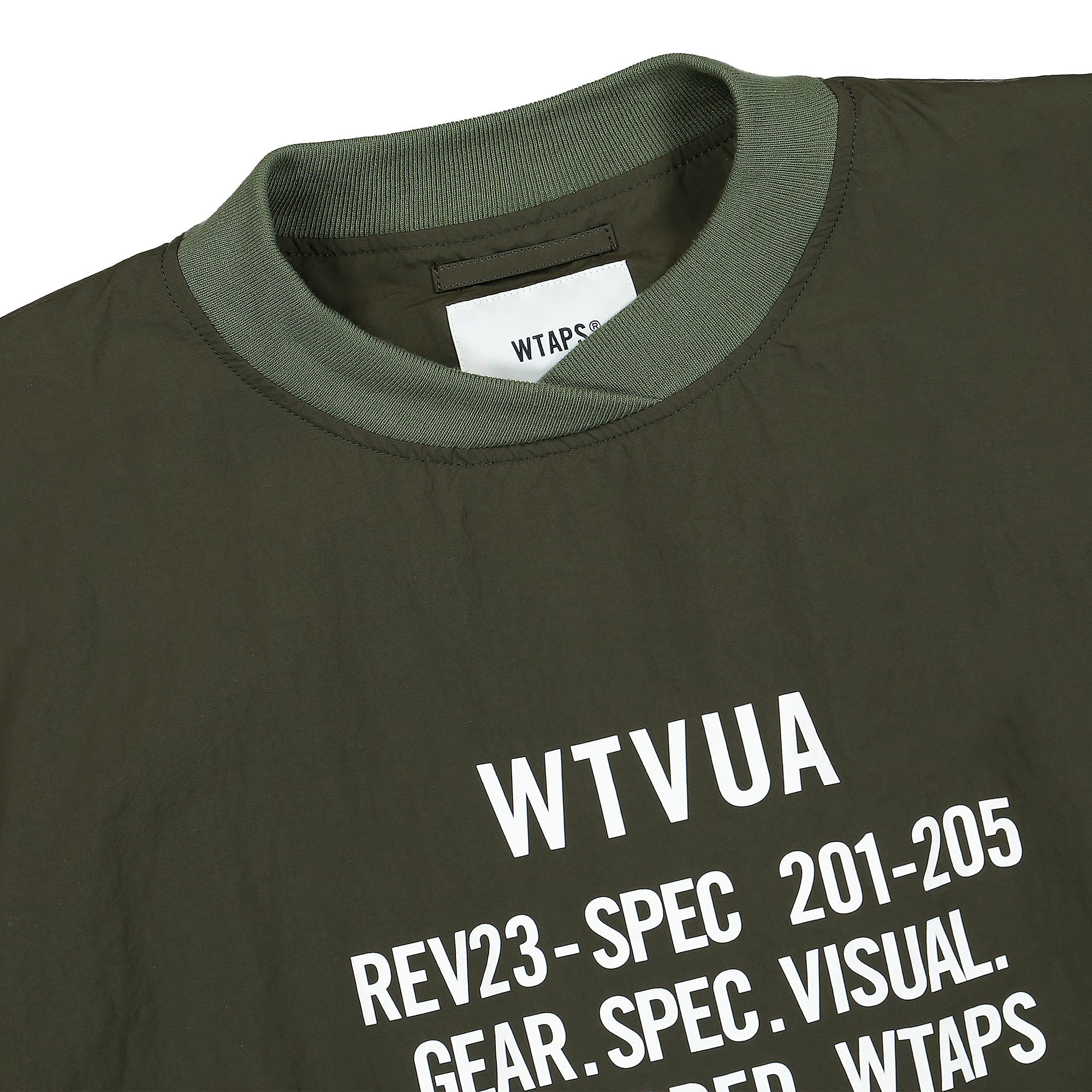 WTAPS Smock Nylon.Tussah Pullover Jacket Olive Drab Sweatshirts Close-up | Overkill