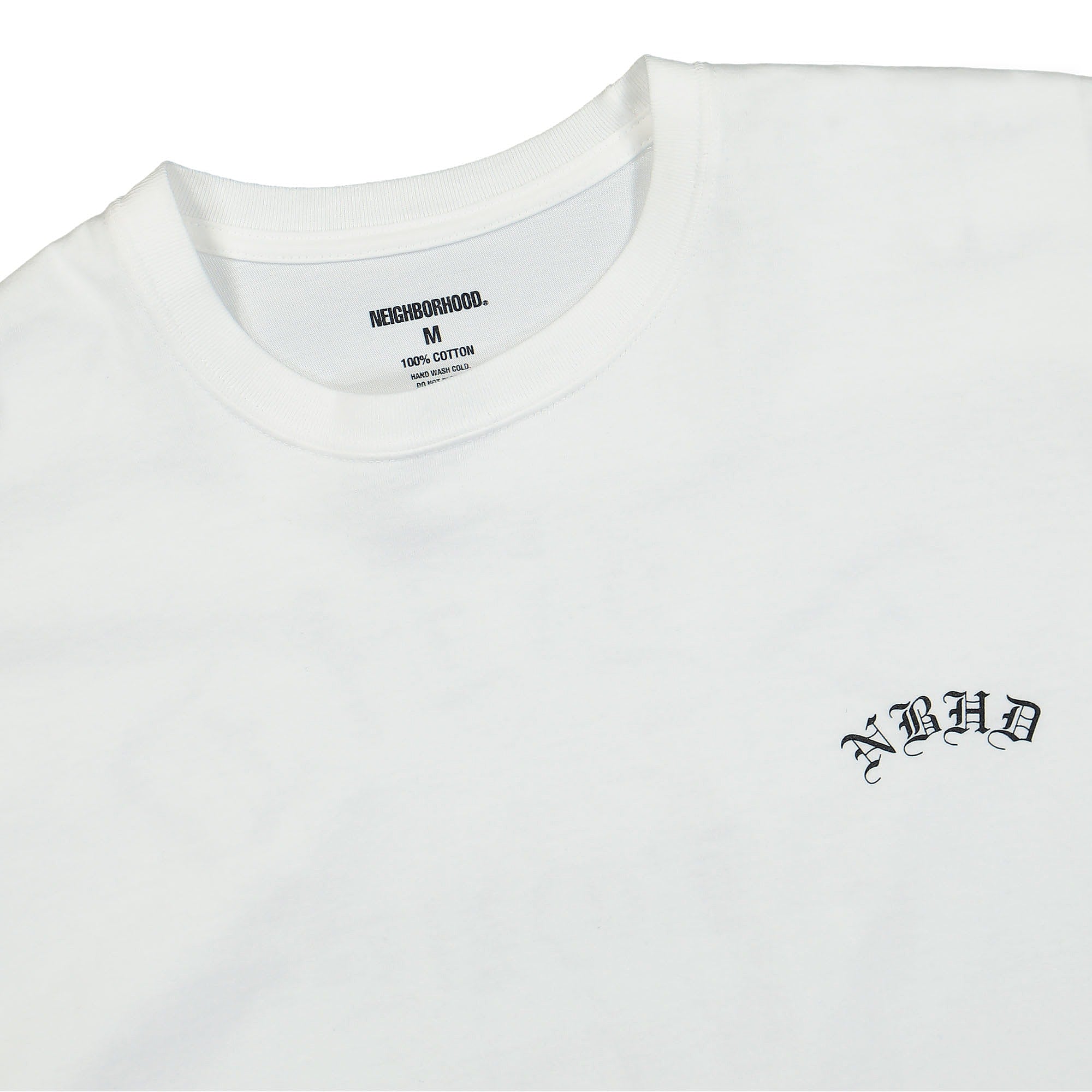 Neighborhood NH-2 Longsleeve Tee White Longsleeves Close-up | Overkill