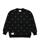 WTAPS ACNE Crossbones Crewneck Sweater Black Sweatshirts 222ATDT-CSM25 | Overkill