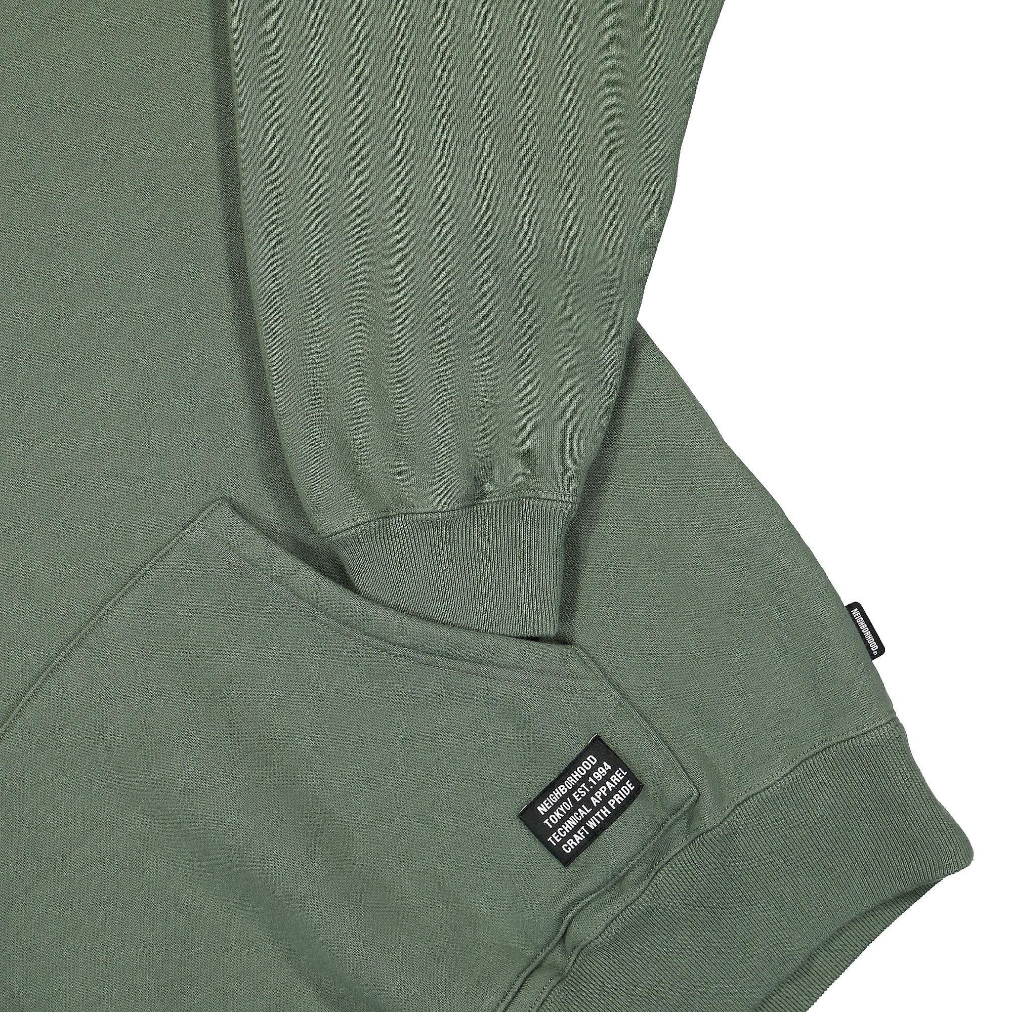 Neighborhood SD-S LS. CO Hooded Sweatshirt Green Hoodies Detailfoto | Overkill