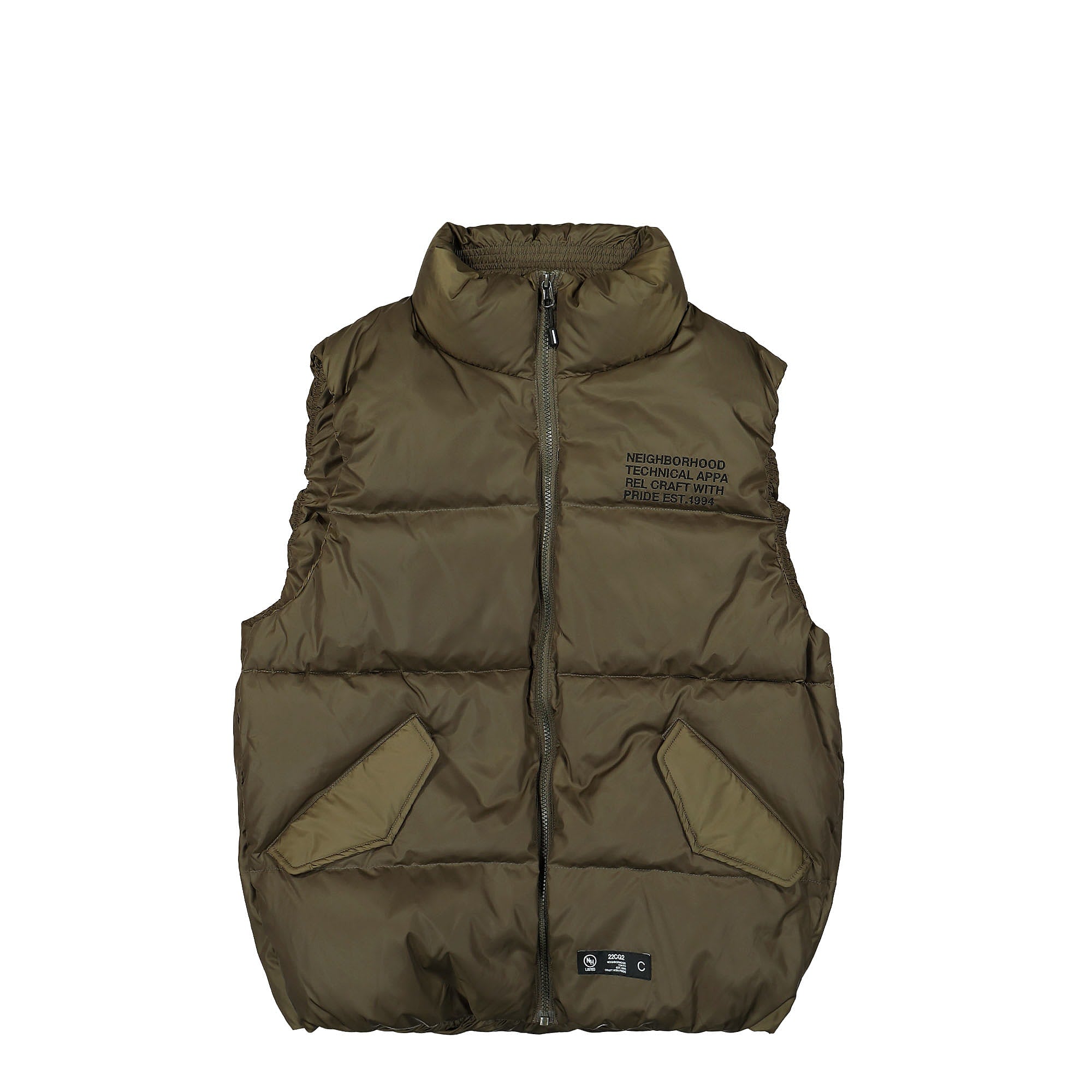 Neighborhood PE. Down Vest Olive Drab Vests 222TSNH-JKM11 | Overkill