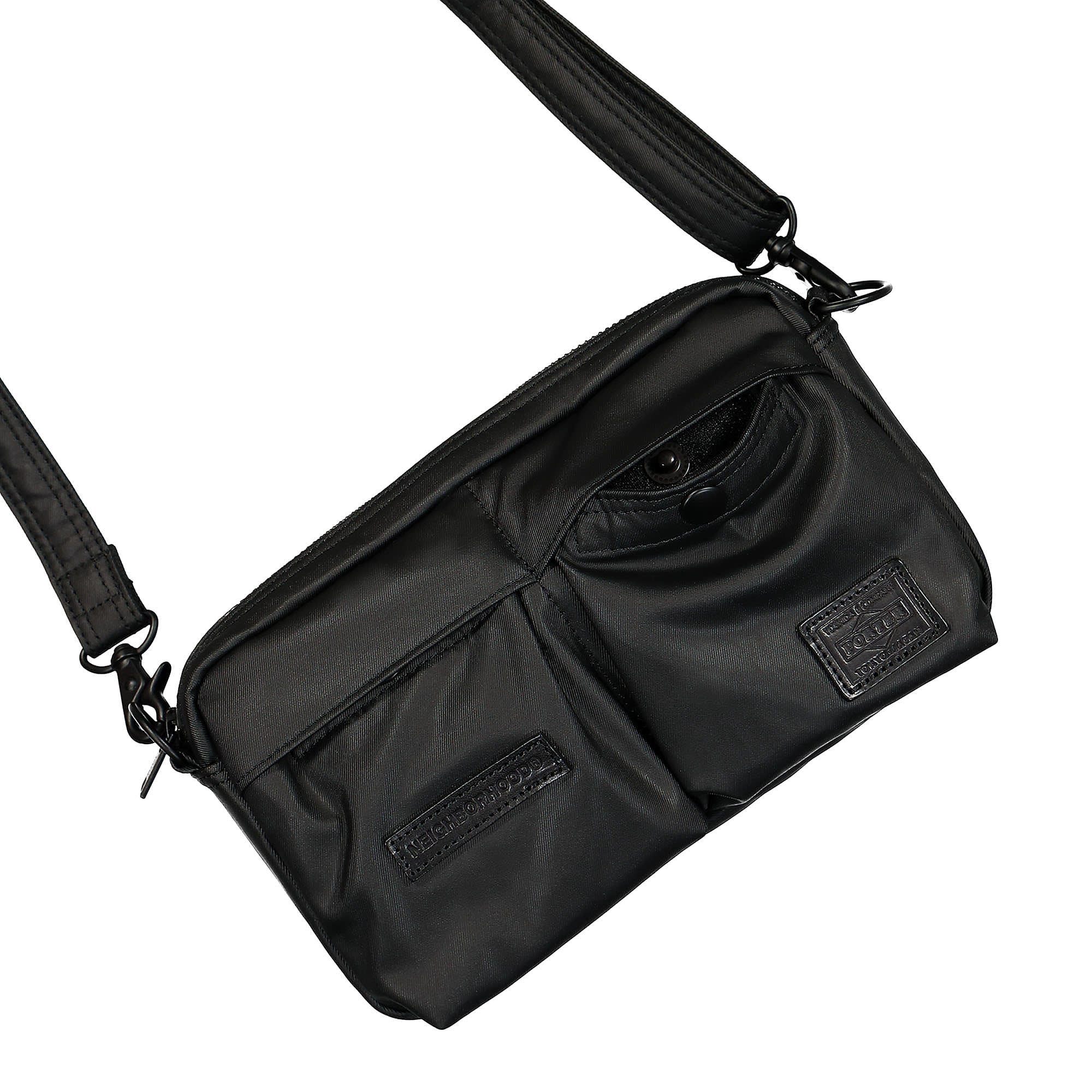 Neighborhood Porter-Yoshida & Co. x Neighborhood SL. Shoulder Pouch Black Shoulder & Cross Body Bags Close-up | Overkill