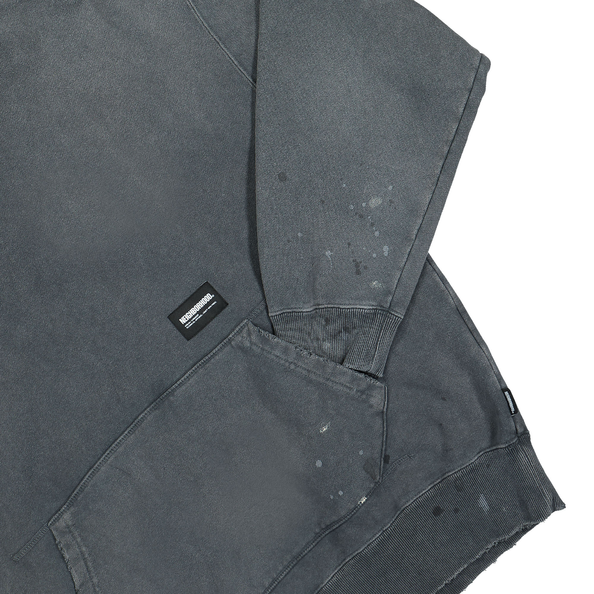Neighborhood Damage Hooded Sweatshirt LS Gray Hoodies Detailfoto | Overkill