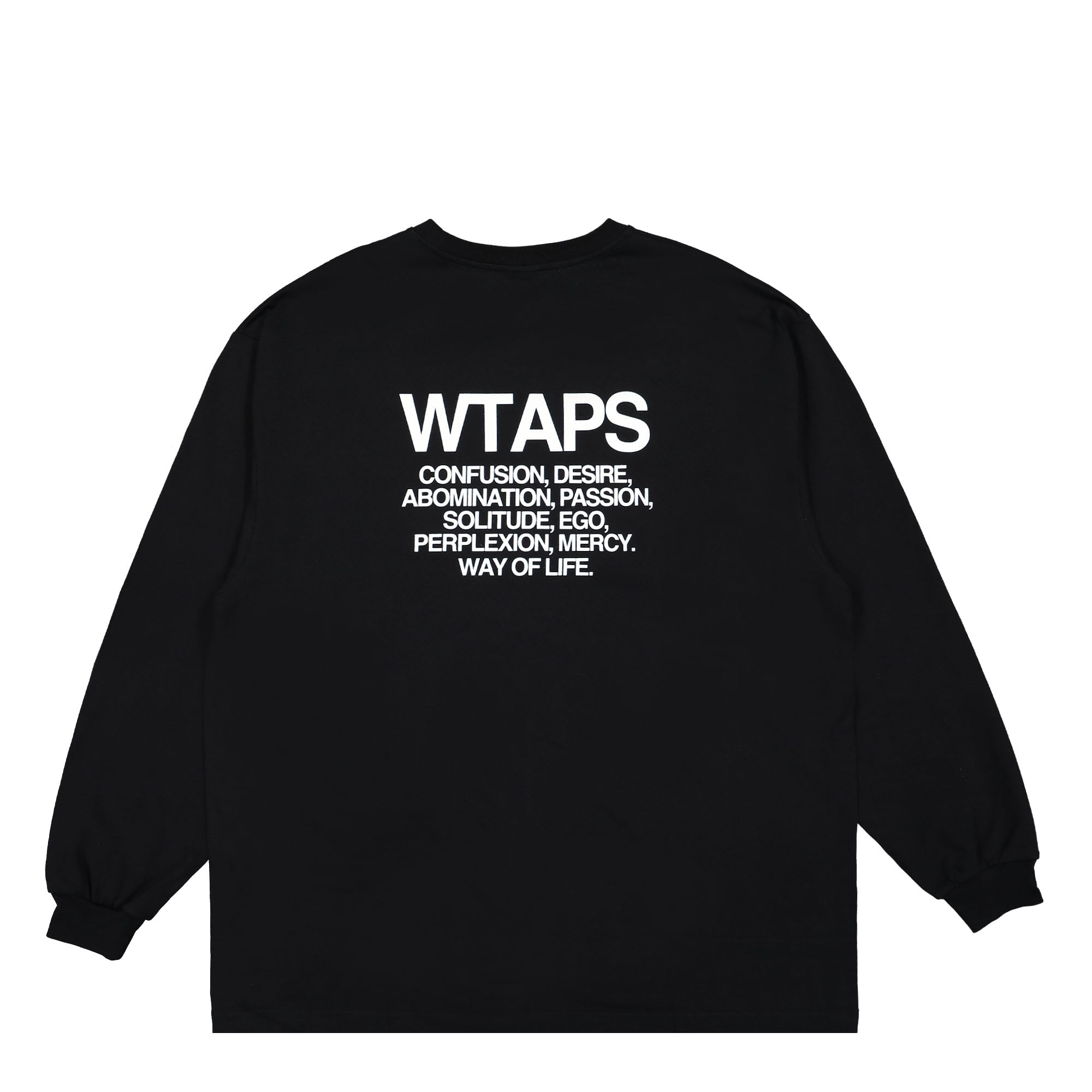 WTAPS Ingredients Longsleeve T-Shirt Black Longsleeves Close-up | Overkill