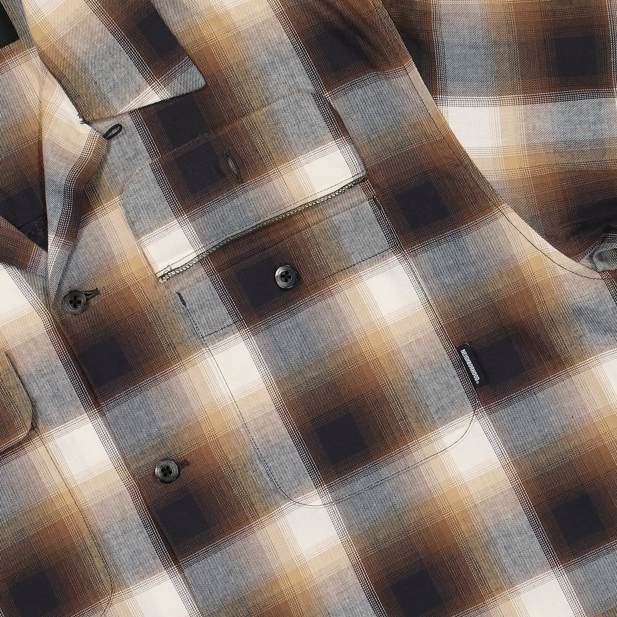 Neighborhood Blockombre Shirt LS Brown Shirts Detail view 2 | Overkill