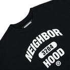 Neighborhood College Logo Crew Sweatshirt LS Black Sweatshirts Close-up | Overkill