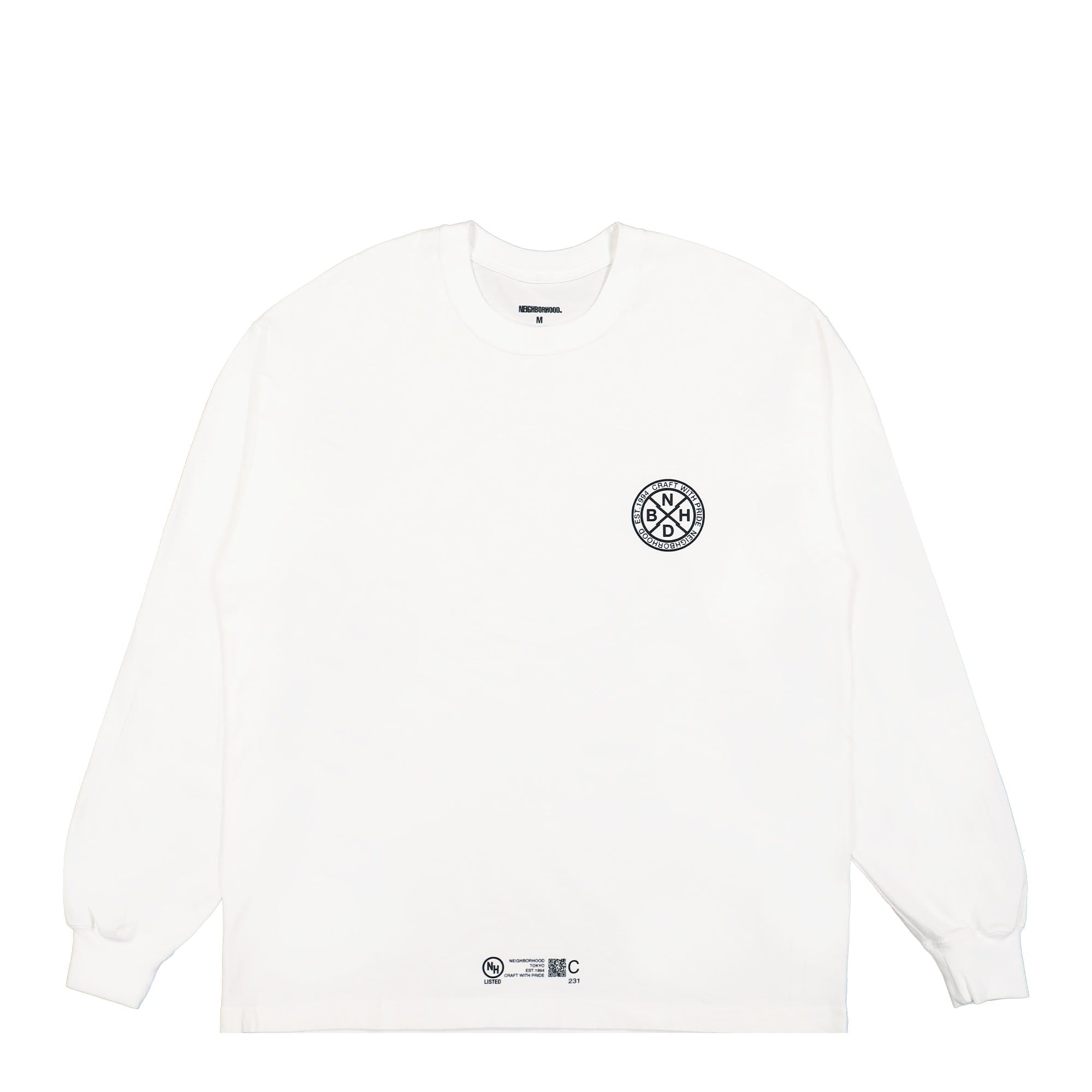 Neighborhood NH . Tee LS-3 White Longsleeves 231PCNH-LT03 / White | Overkill