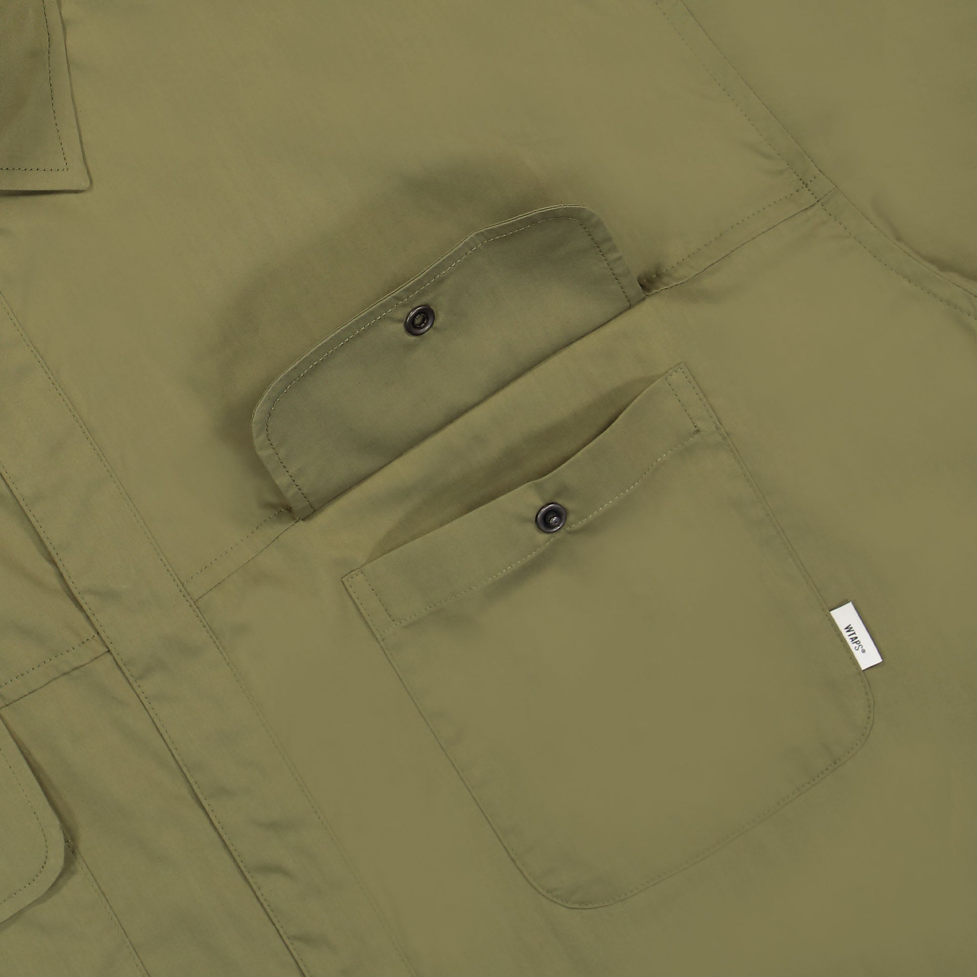 WTAPS Ladder Broadcloth Coolmax Shirt Olive Drab Shirts Detailfoto | Overkill