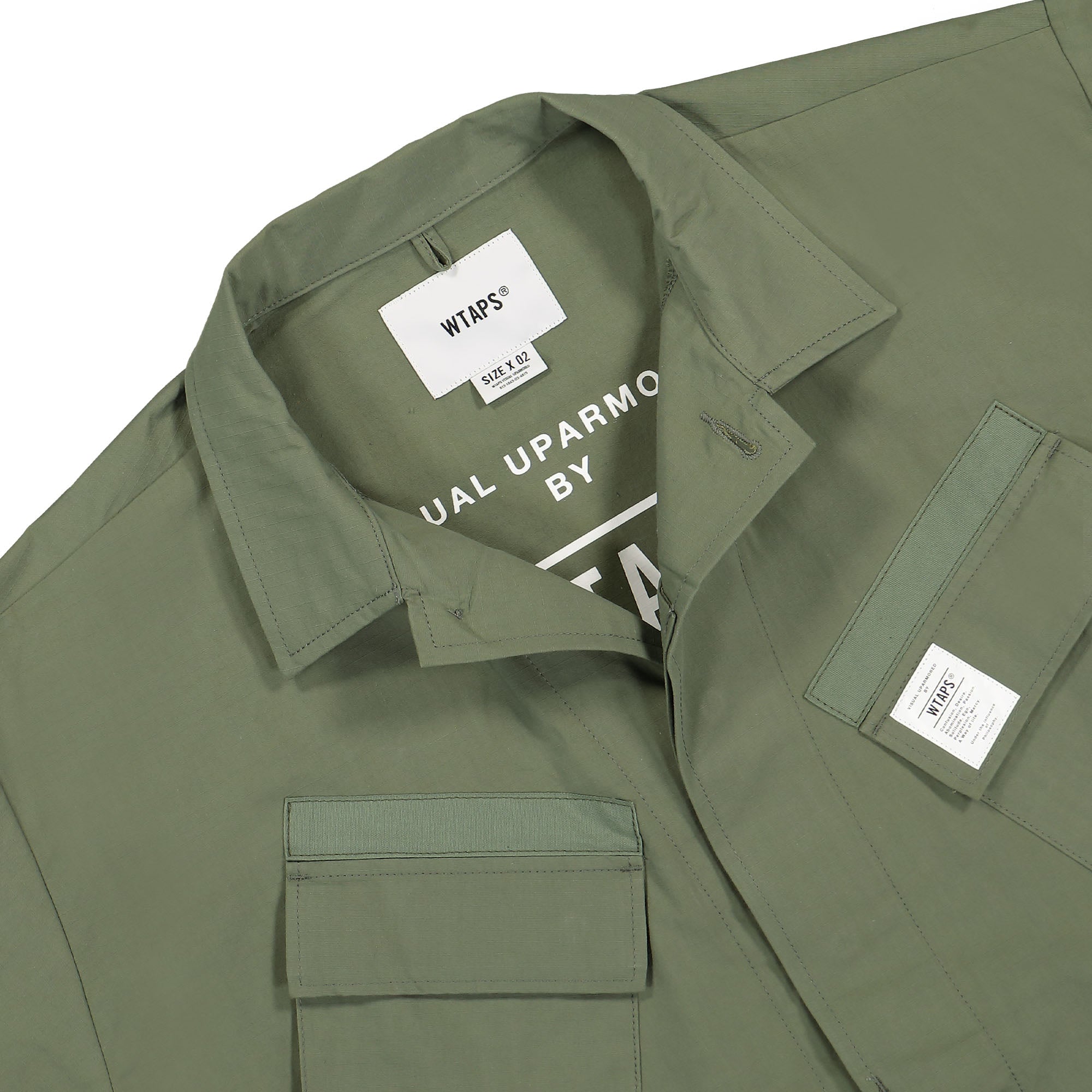 WTAPS Jungle 02 Ripstop Shirt Olive Drab Shirts Close-up | Overkill