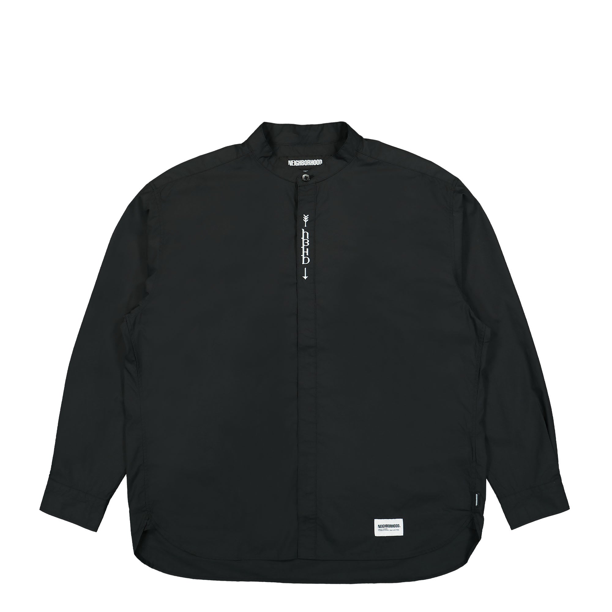 Neighborhood Bandcollar LS Shirt Black Shirts 232AQNH-SHM03 / Black | Overkill