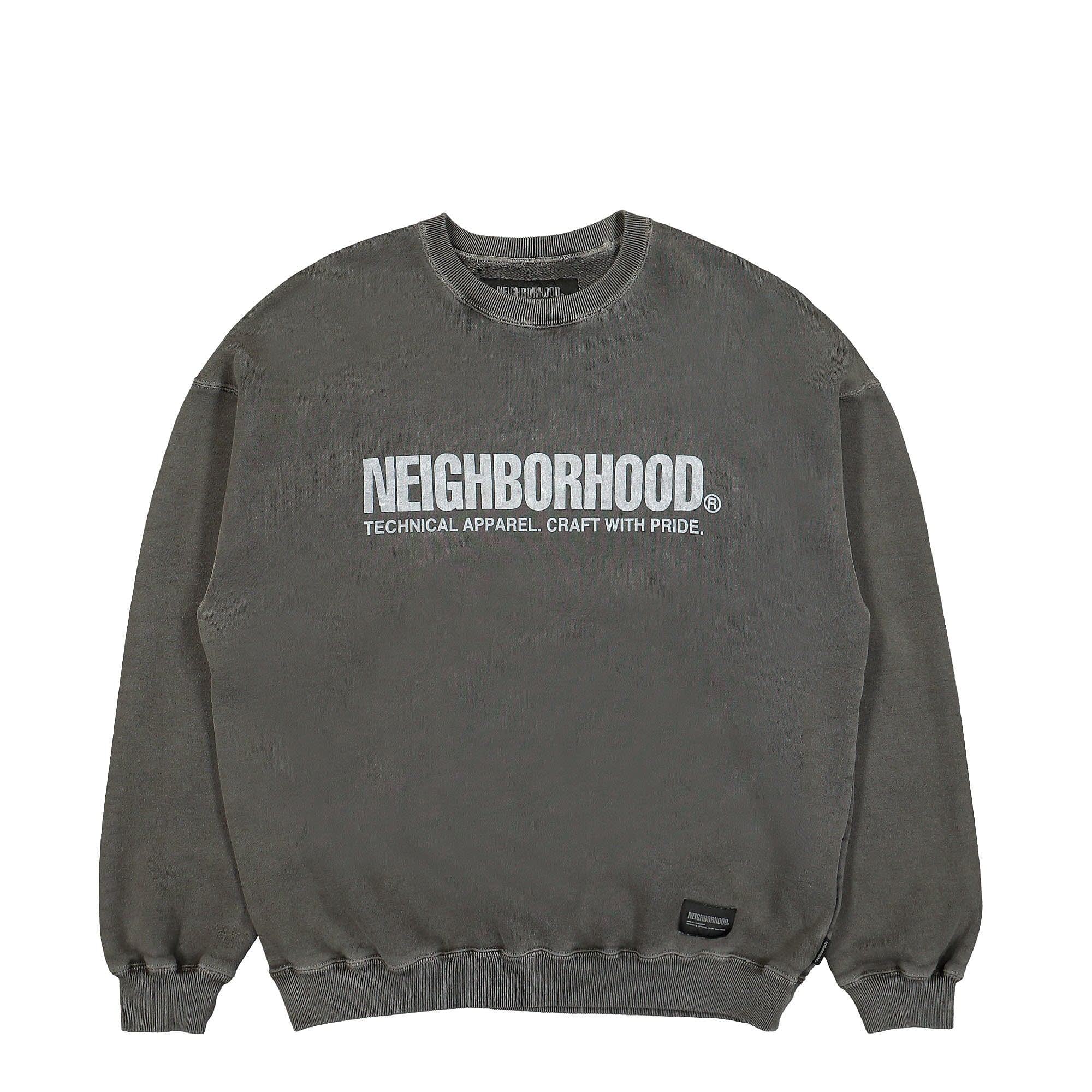 Neighborhood Pigment Dyed LS Sweatshirt 232FPNH-CSM06 / Black 