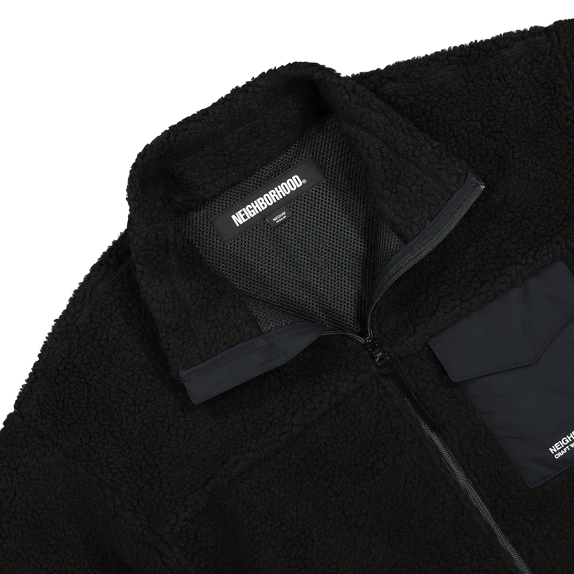 Neighborhood Boa Fleece Jacket Black Fleece Jackets Close-up | Overkill
