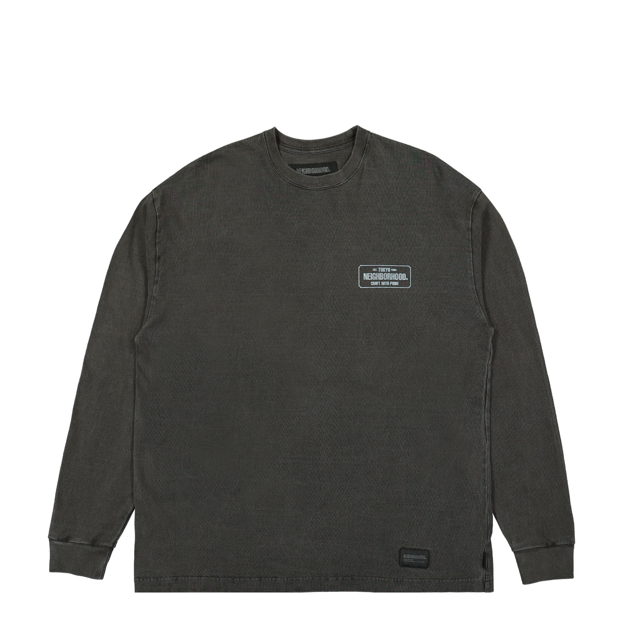 Neighborhood Pigment Dyed LS Crewneck Black Sweatshirts 232UNNH-CSM01 / Black | Overkill
