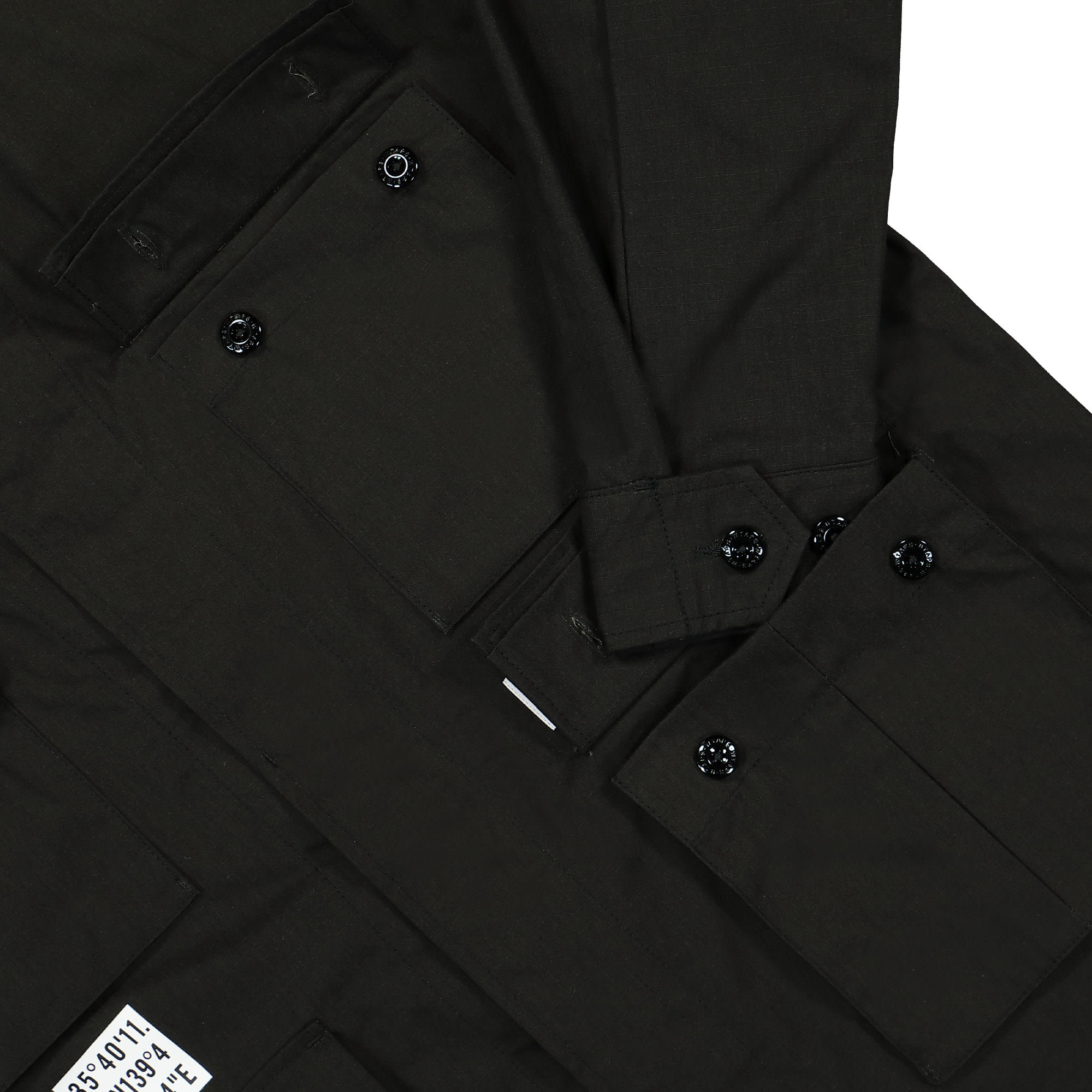 WTAPS JMOD 01 Identity Ripstop Shirt 232WVDT-SHM03 / Black | OVERKILL